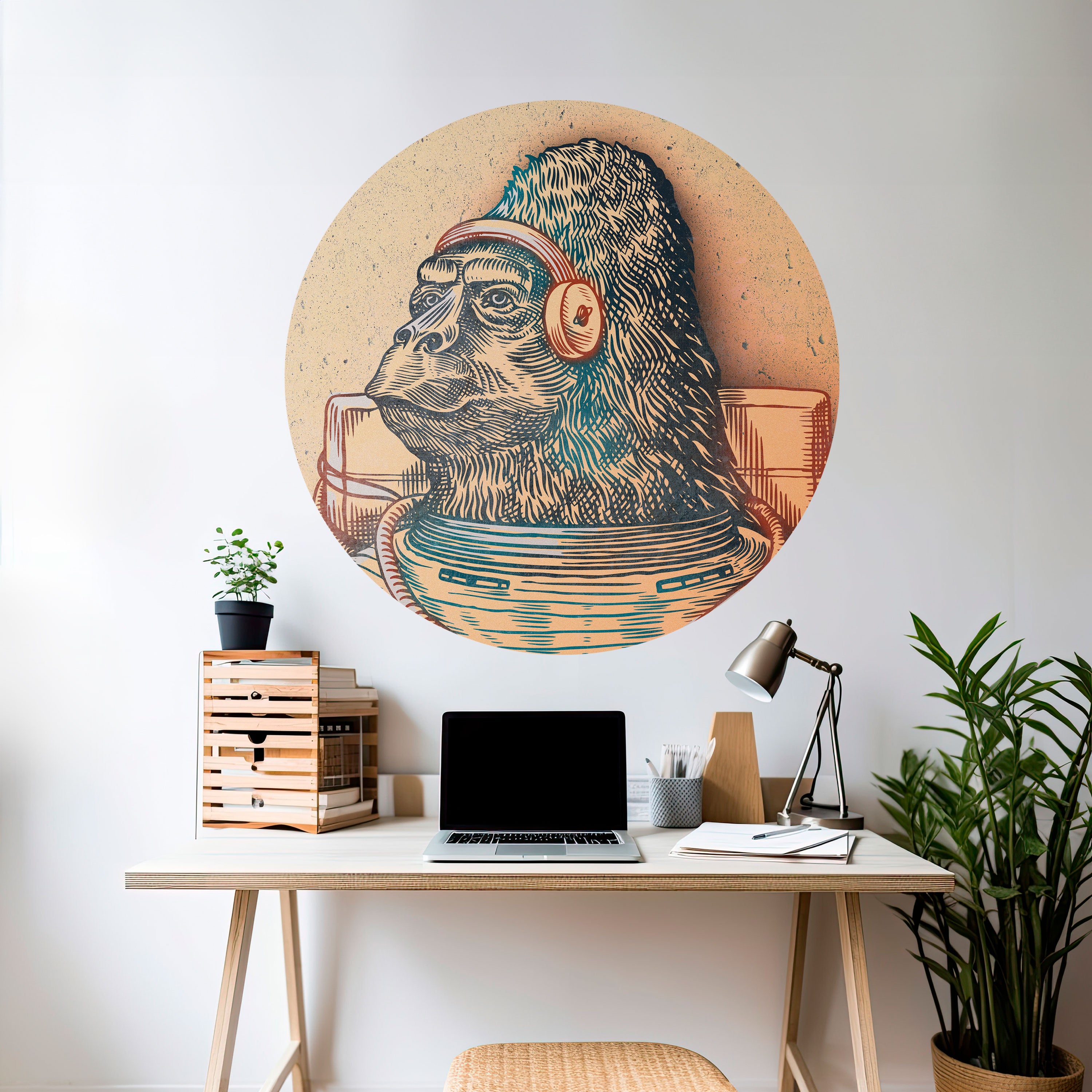 GORILLA GROOVE Naklejka okrągła