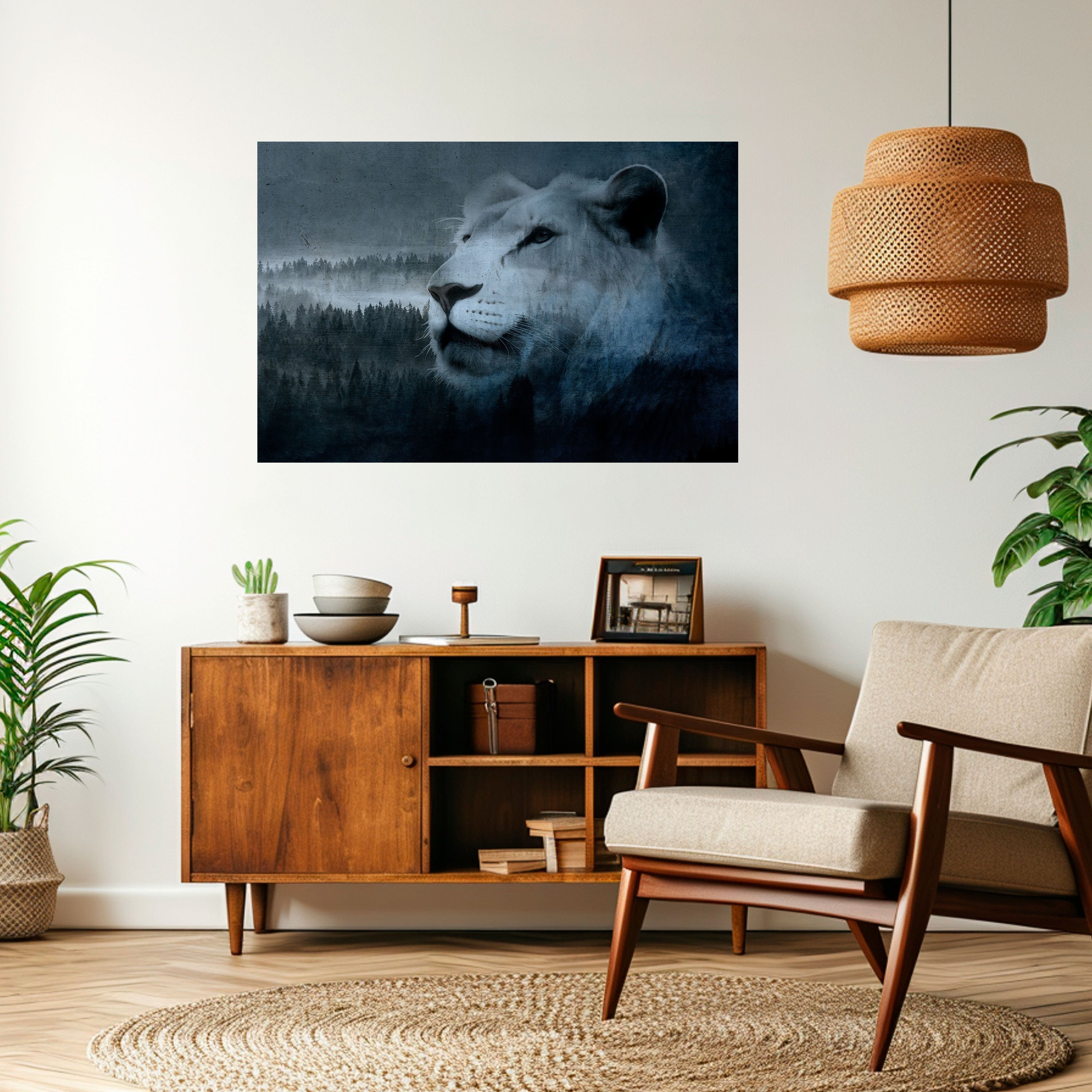 LION'S HARMONY IN BLUE Naklejka/Plakat poziomy
