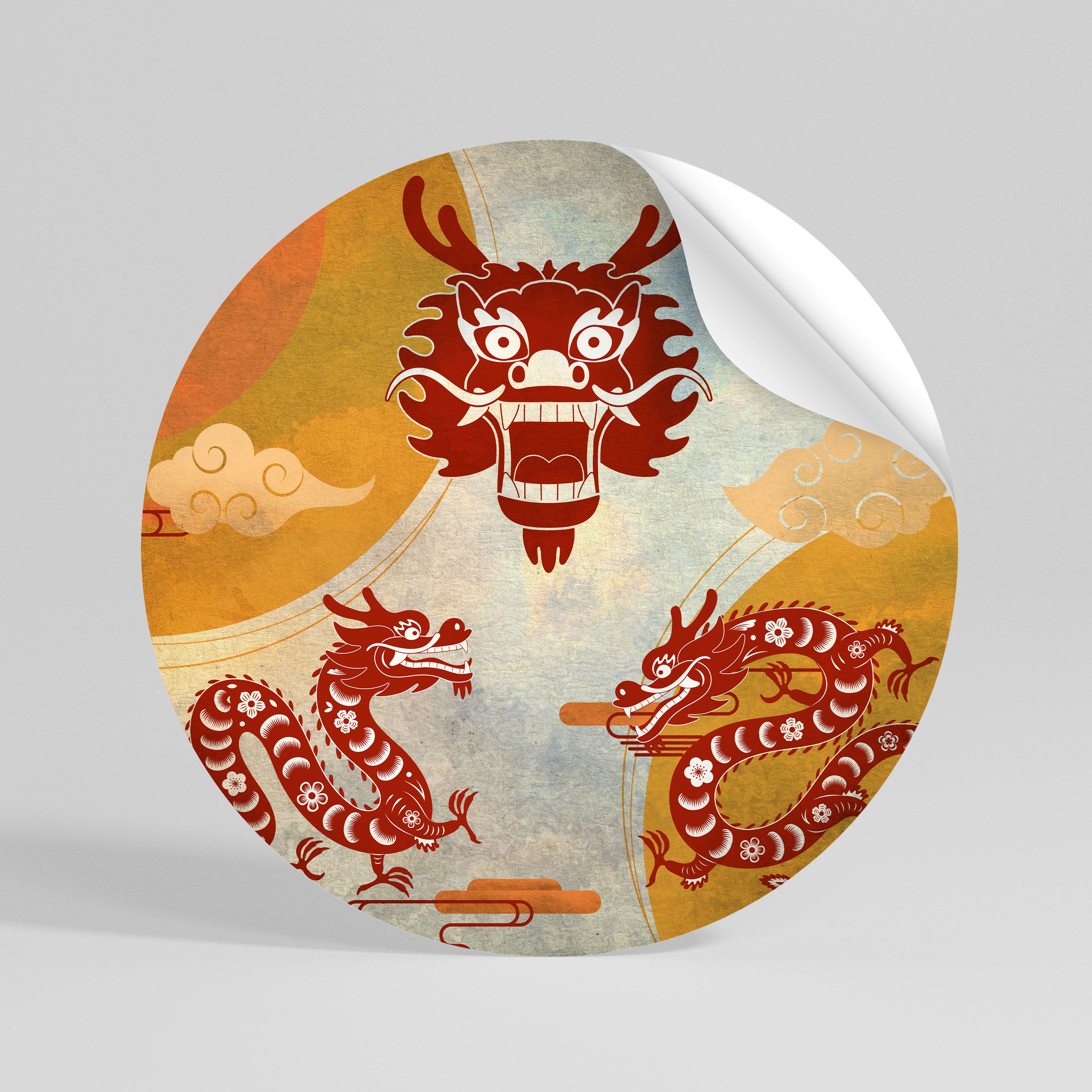 MYSTICAL DRAGON Naklejka okrągła