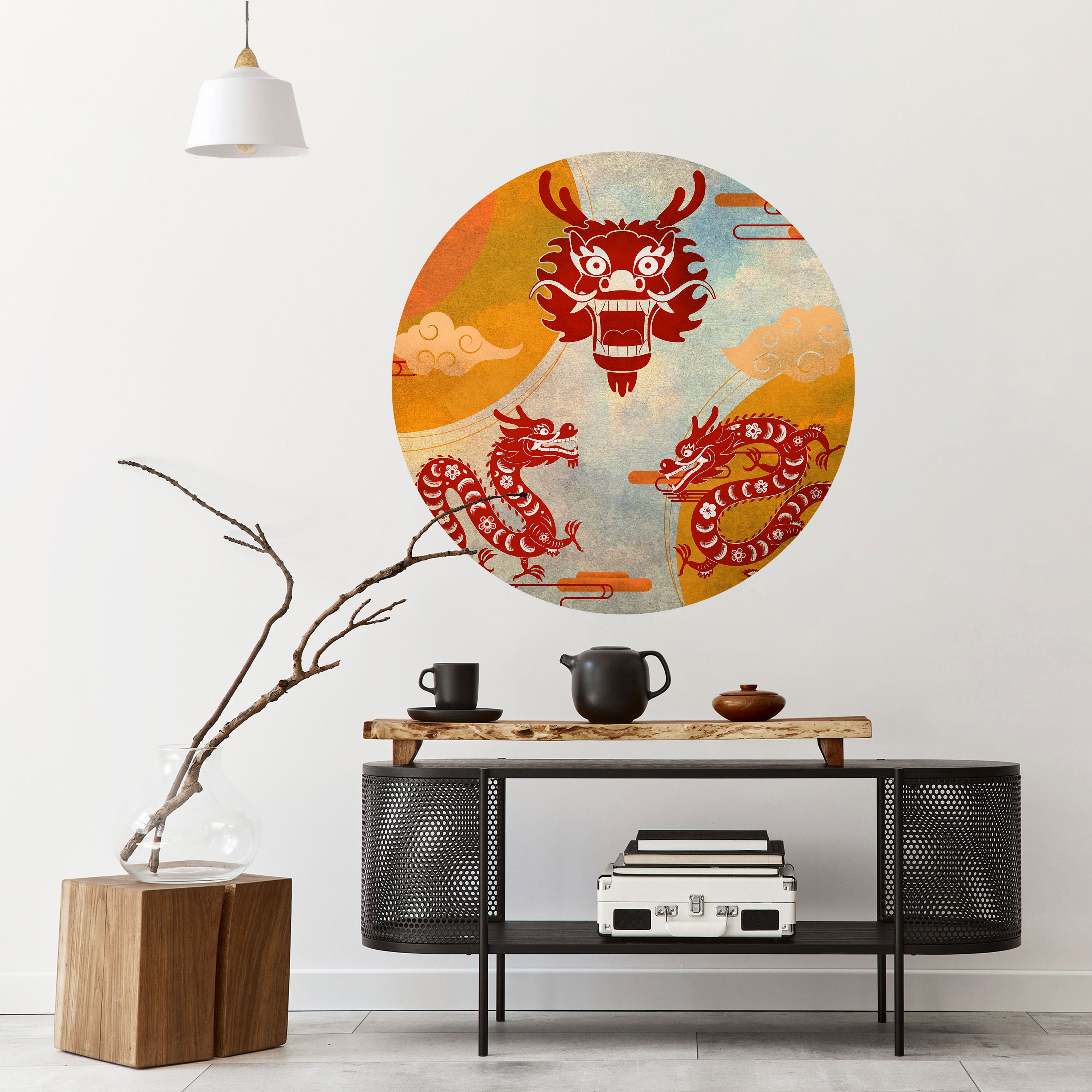 MYSTICAL DRAGON Naklejka okrągła