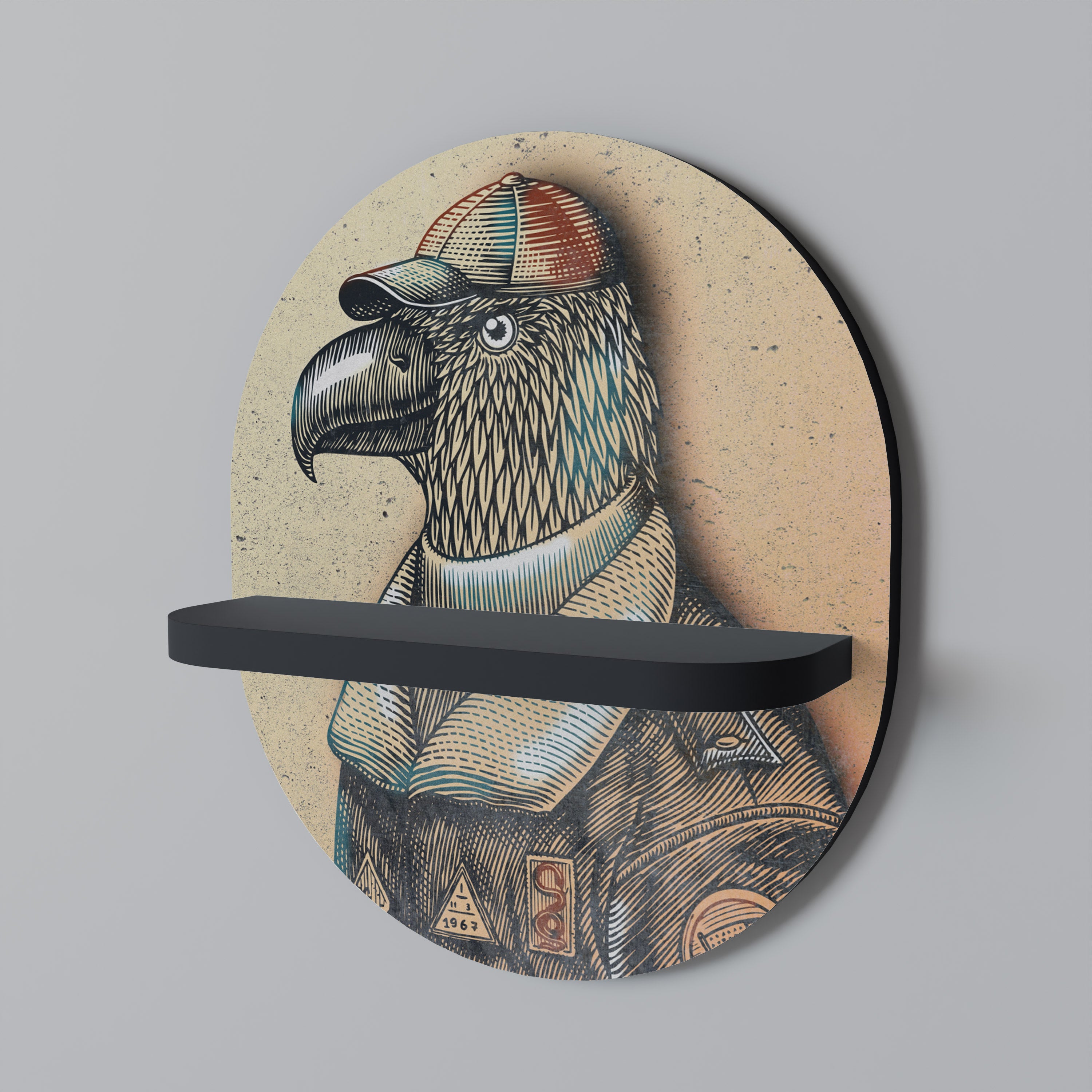 FEATHERED FASHIONISTA Półka owalna Czarna