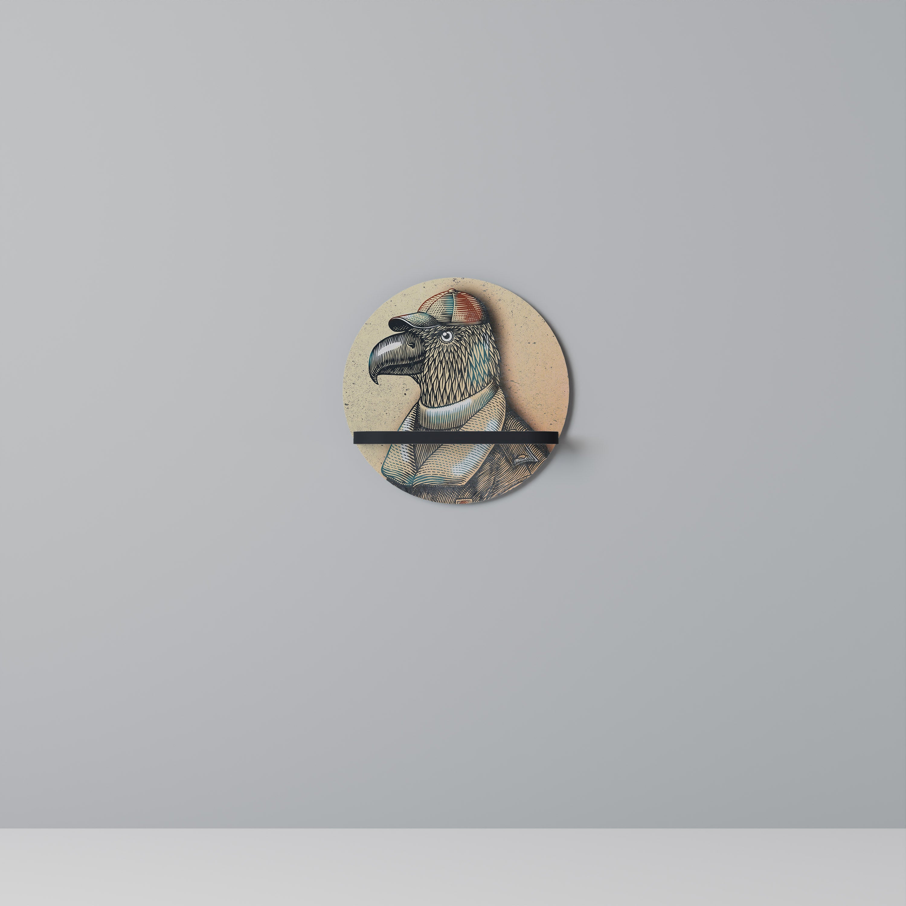 FEATHERED FASHIONISTA Półka okrągła Czarna