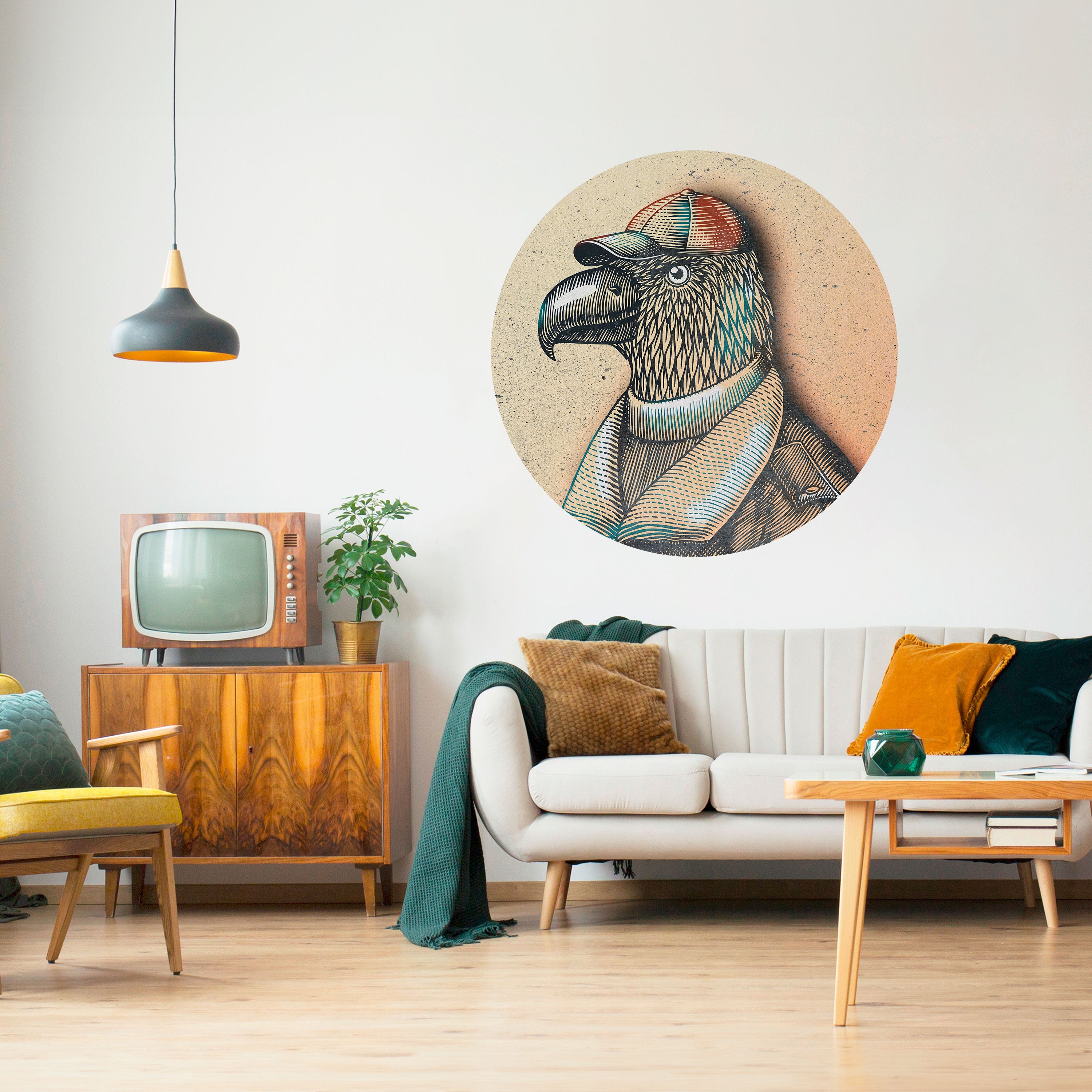 FEATHERED FASHIONISTA Naklejka okrągła