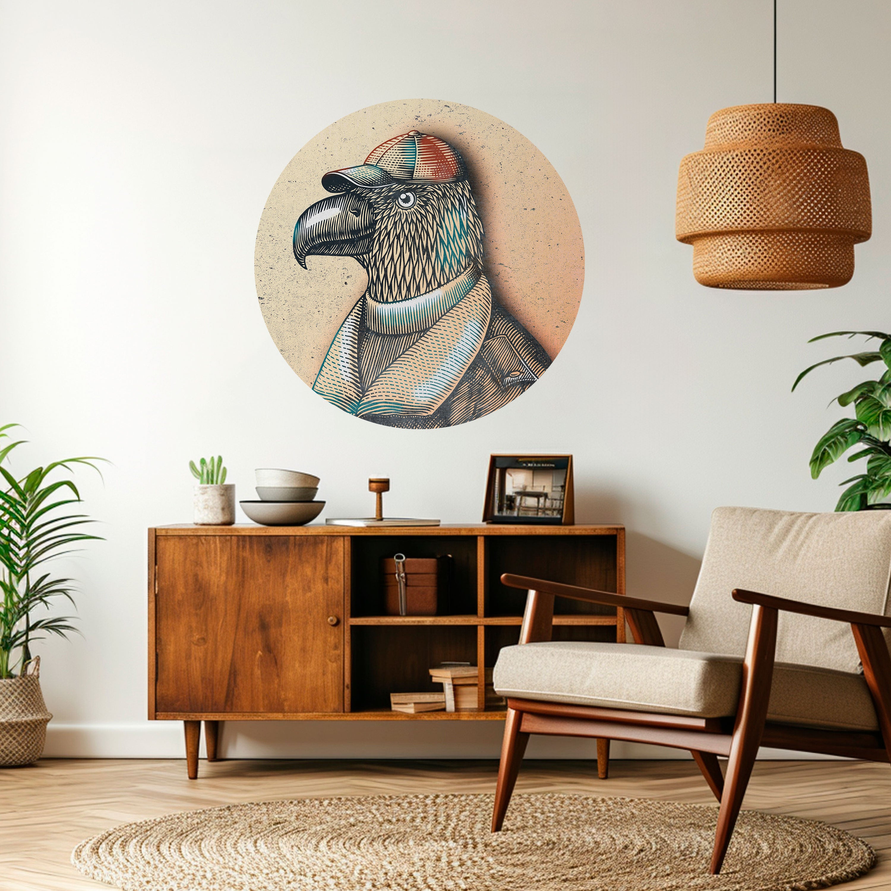 FEATHERED FASHIONISTA Naklejka okrągła