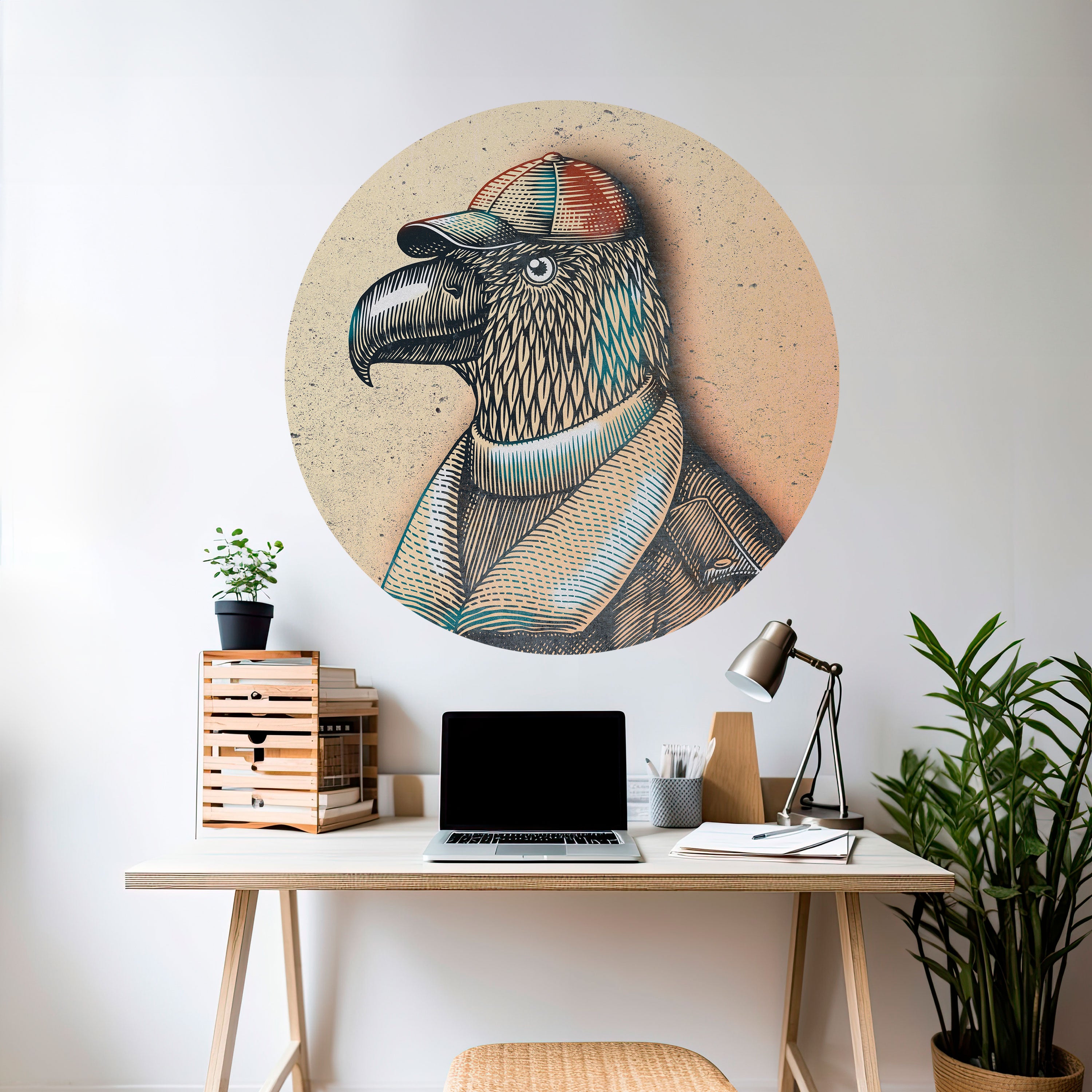 FEATHERED FASHIONISTA Naklejka okrągła