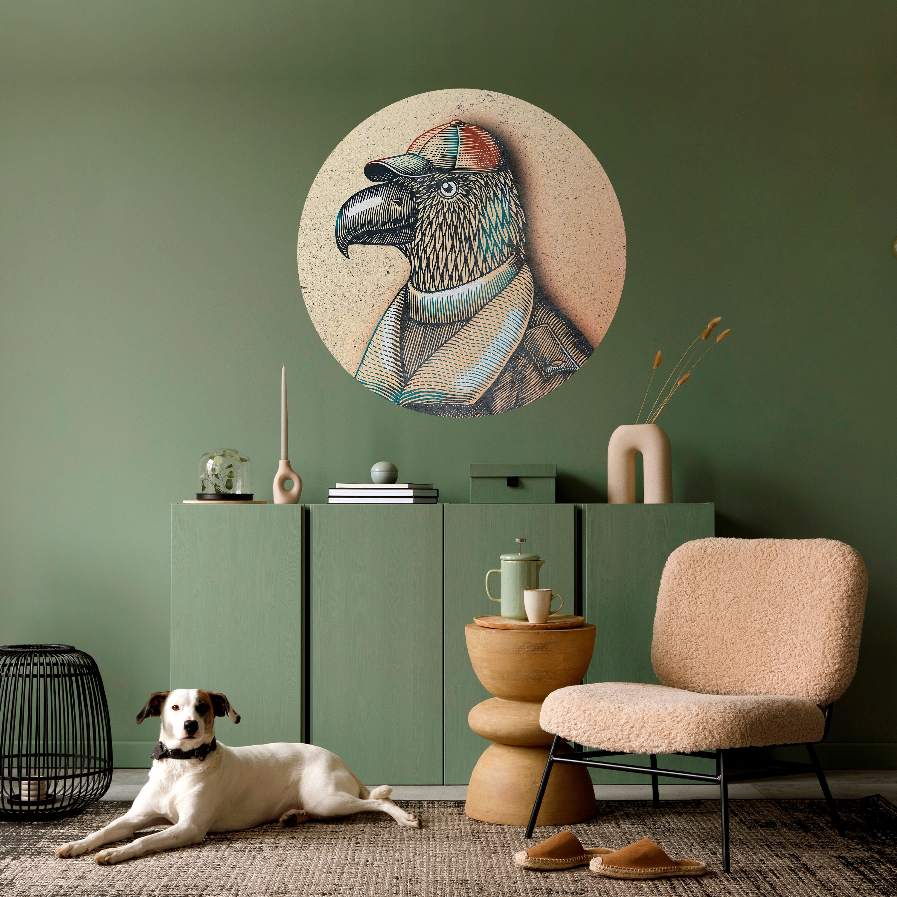 FEATHERED FASHIONISTA Naklejka okrągła