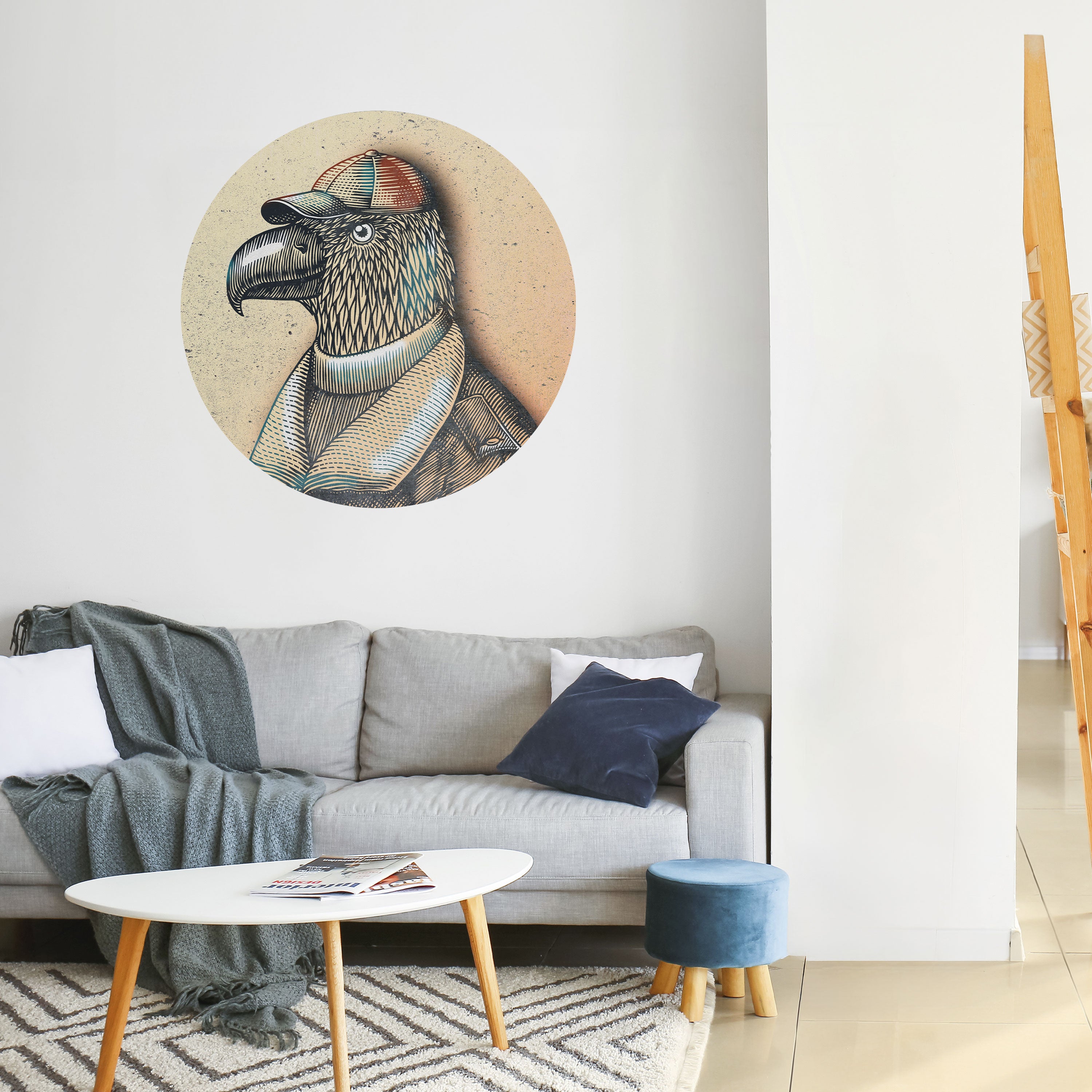 FEATHERED FASHIONISTA Naklejka okrągła