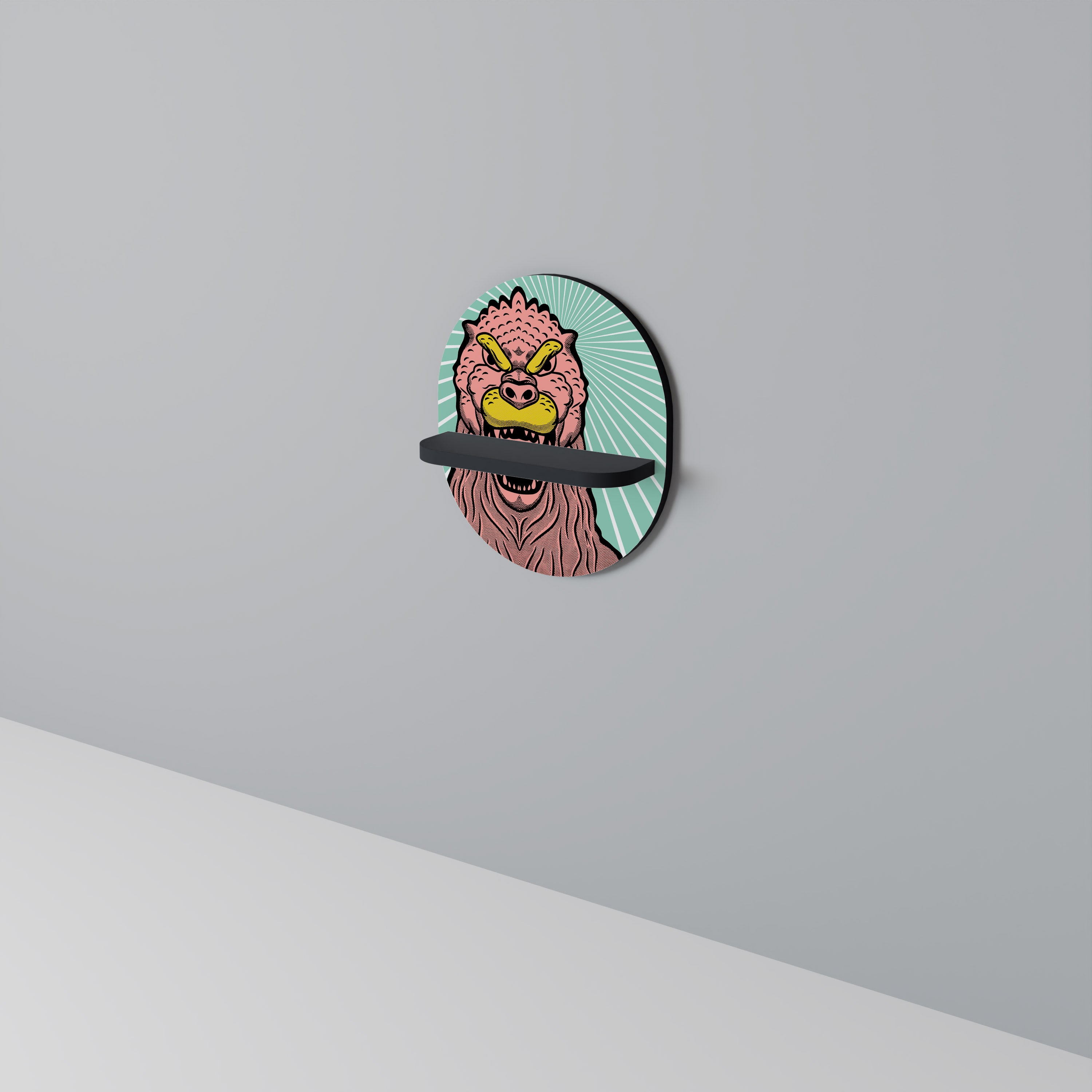 GODZILLA WELCOME Półka owalna Czarna