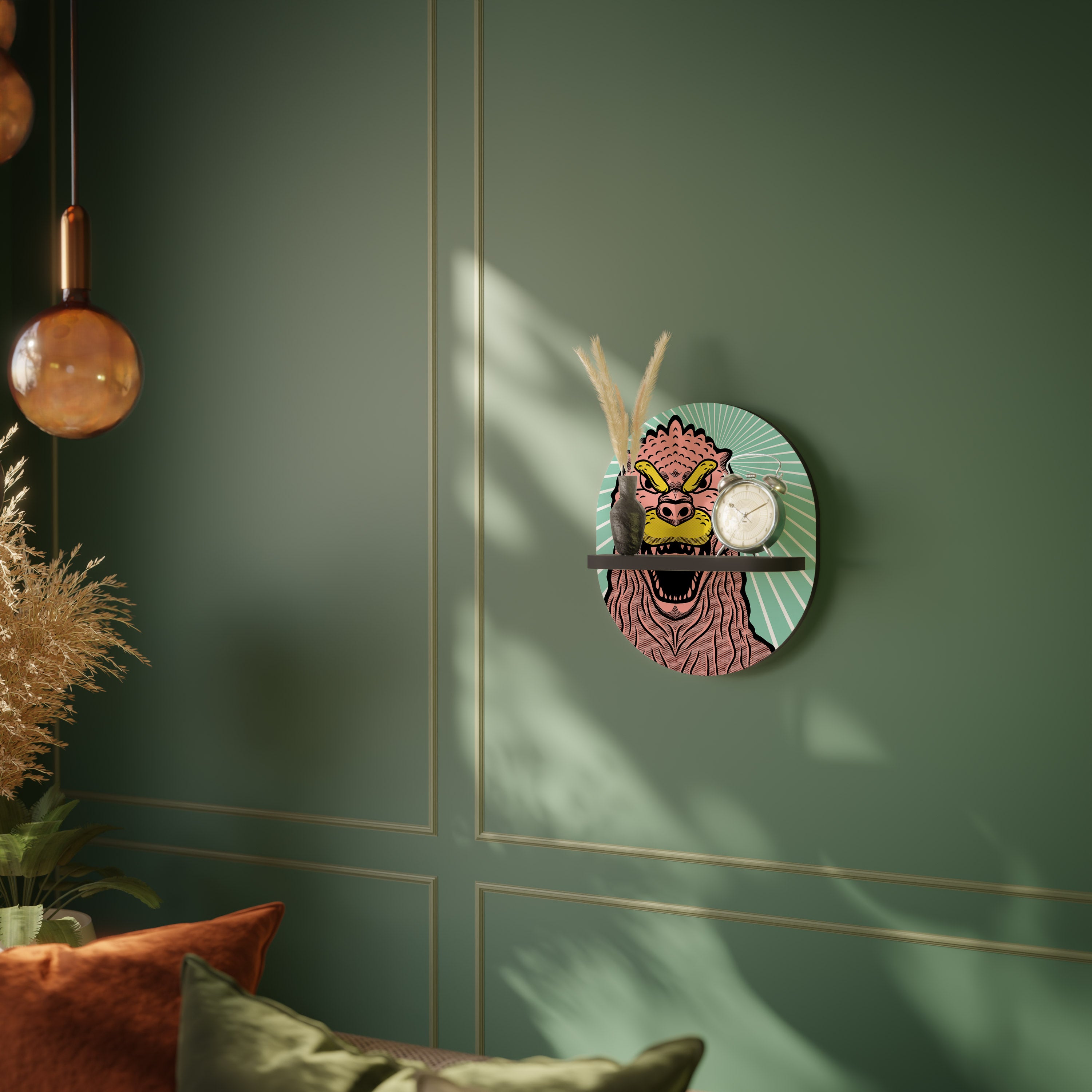 GODZILLA WELCOME Półka owalna Czarna