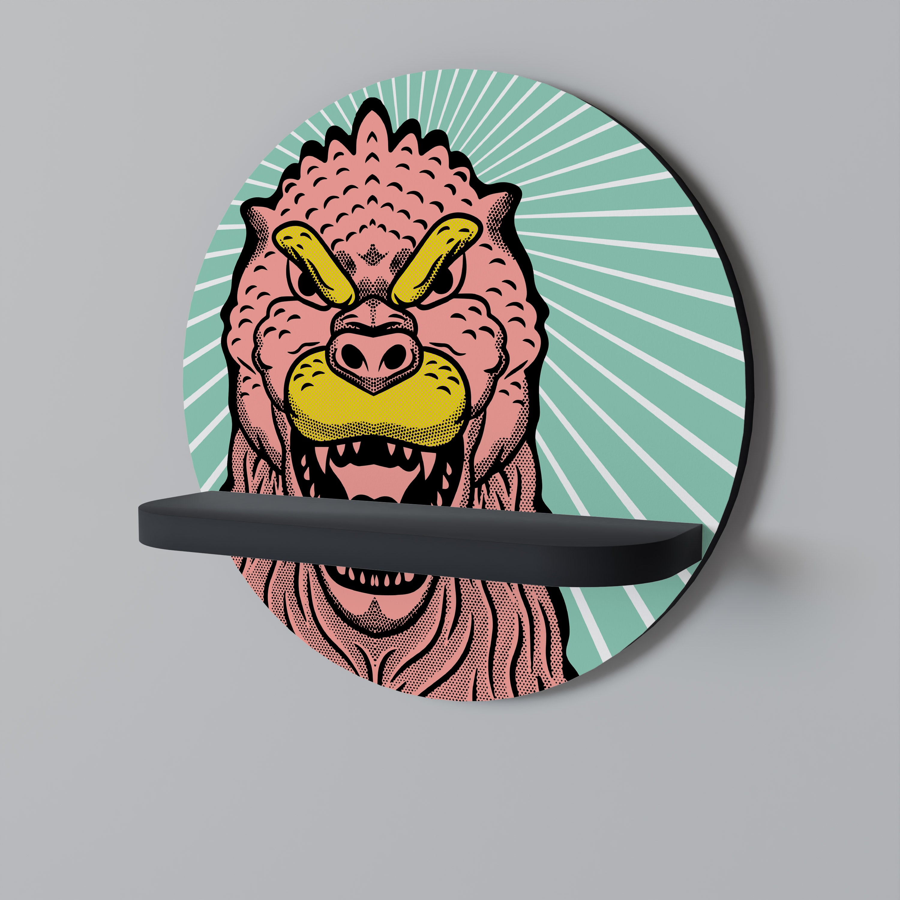 GODZILLA WELCOME Półka okrągła Czarna