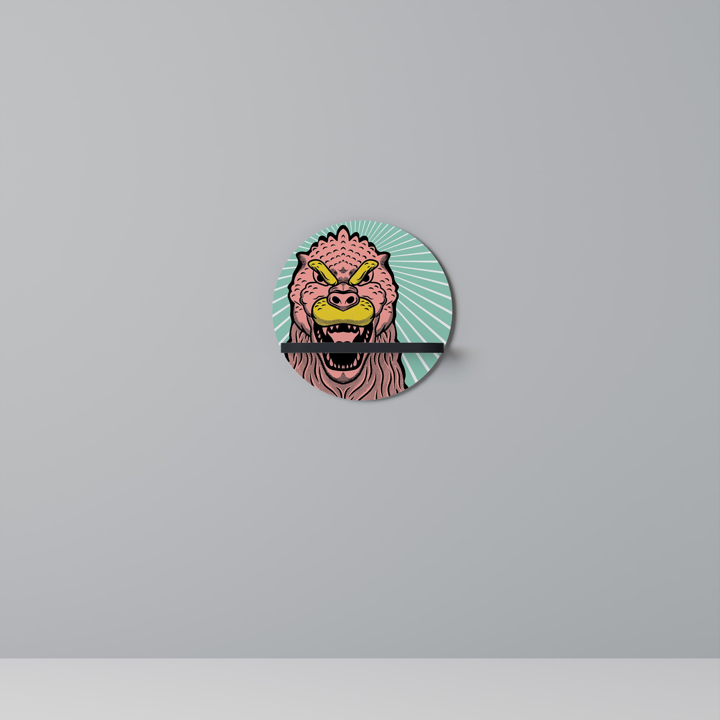 GODZILLA WELCOME Półka okrągła Czarna