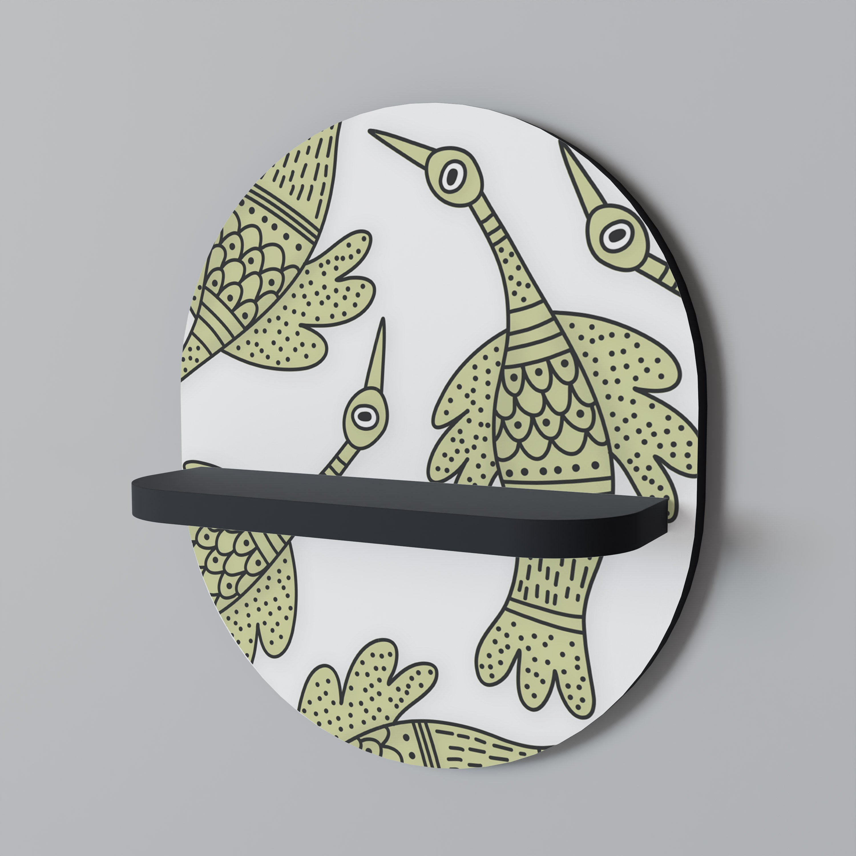 SEEDLING SONGBIRD Półka owalna Czarna