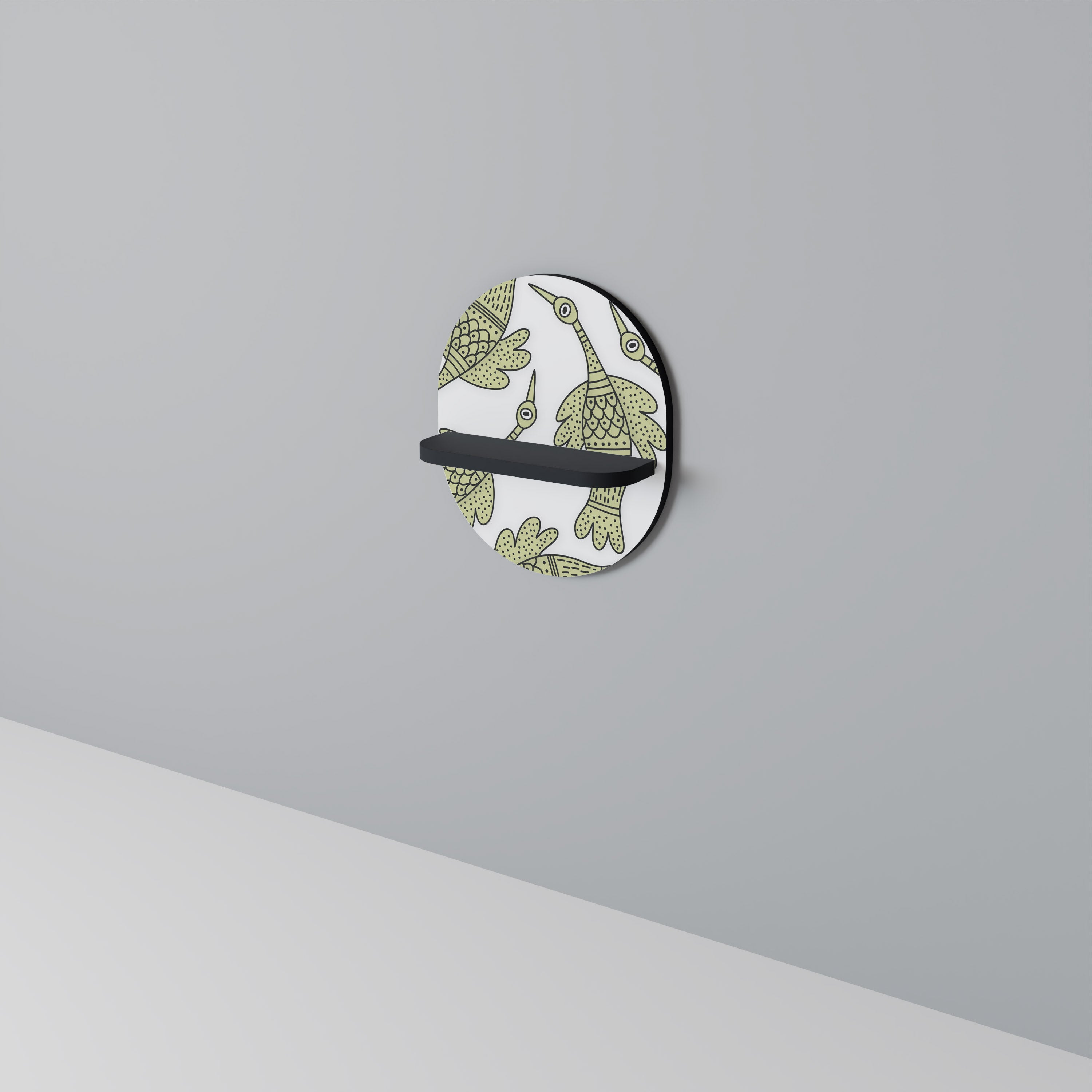 SEEDLING SONGBIRD Półka owalna Czarna