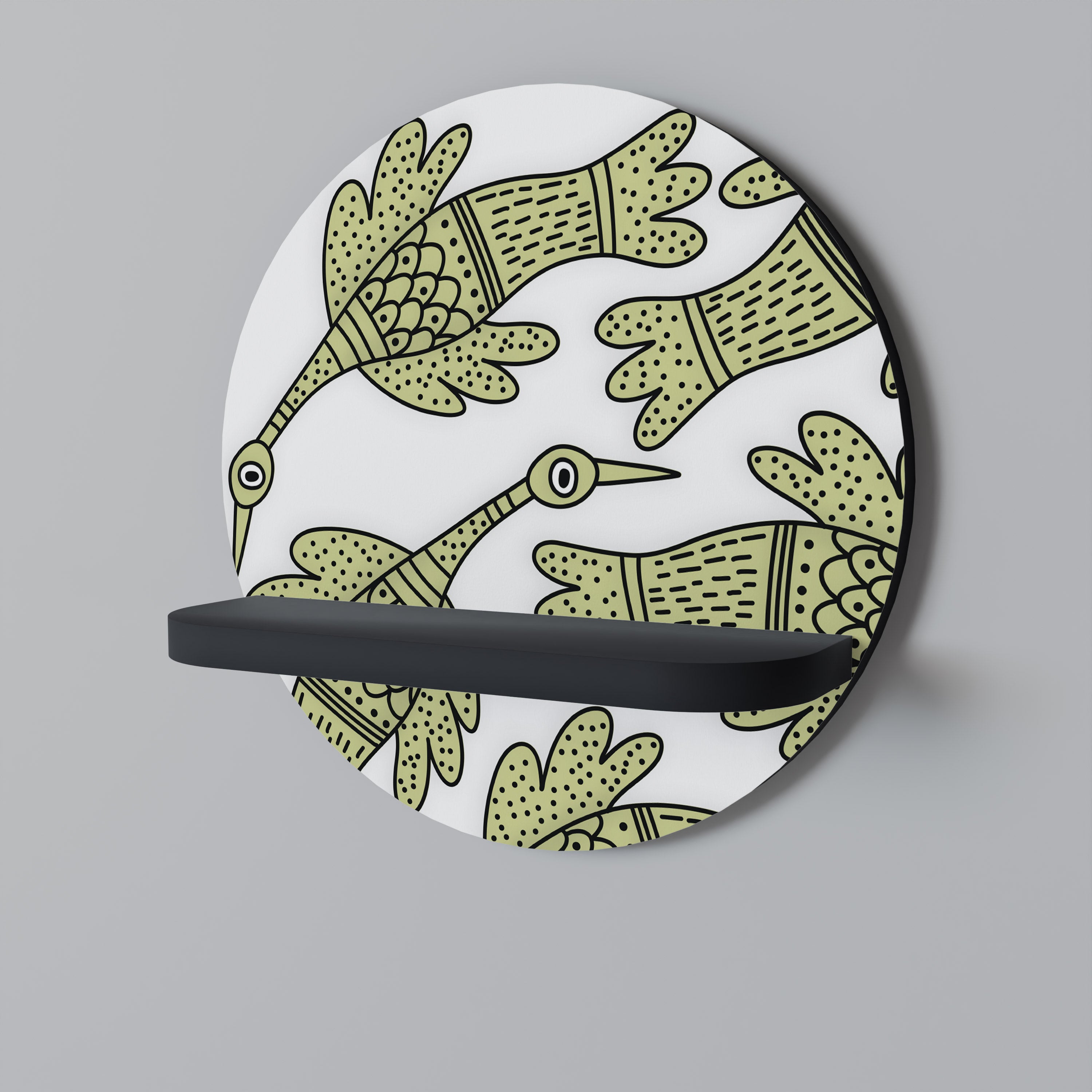 SEEDLING SONGBIRD Półka okrągła Czarna