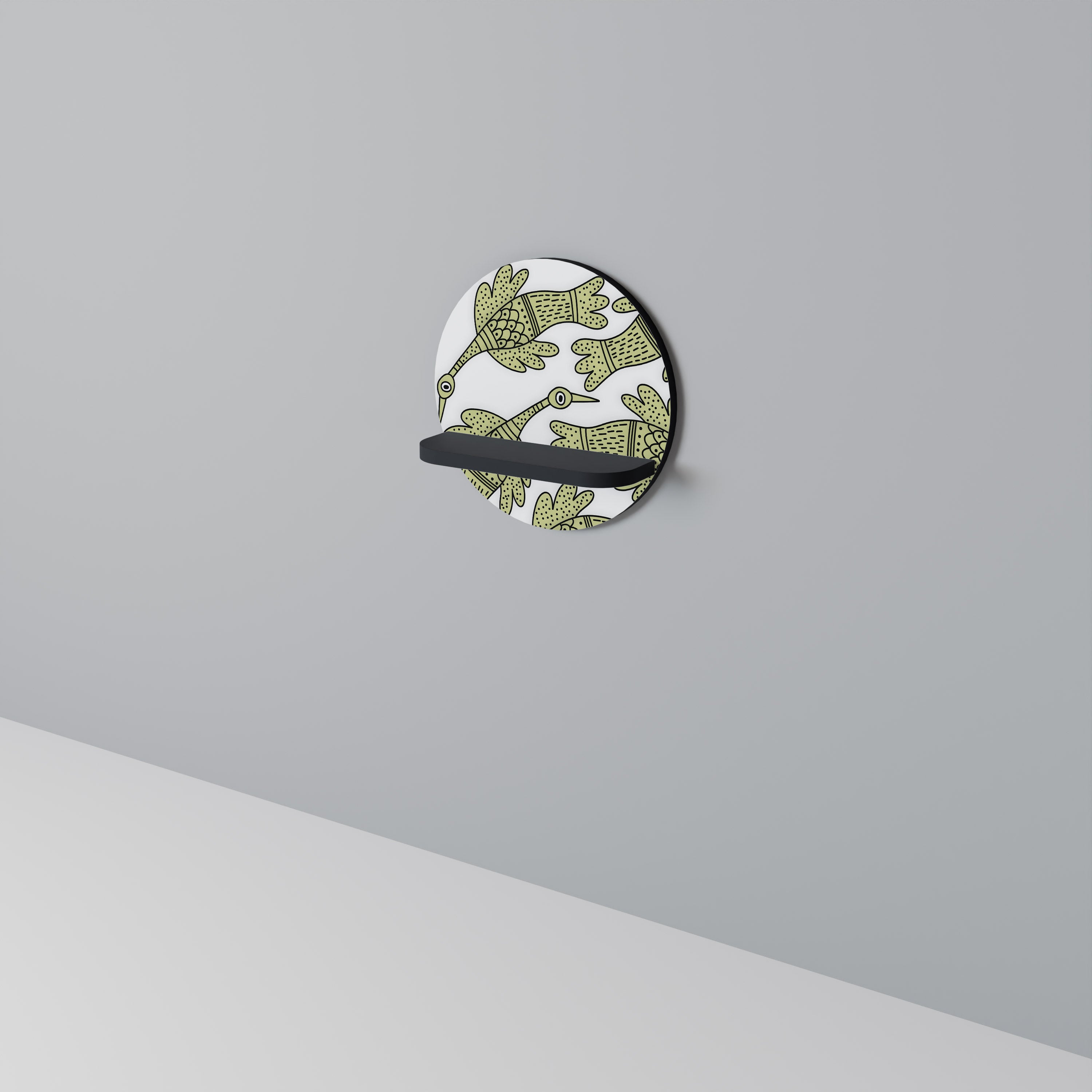 SEEDLING SONGBIRD Półka okrągła Czarna