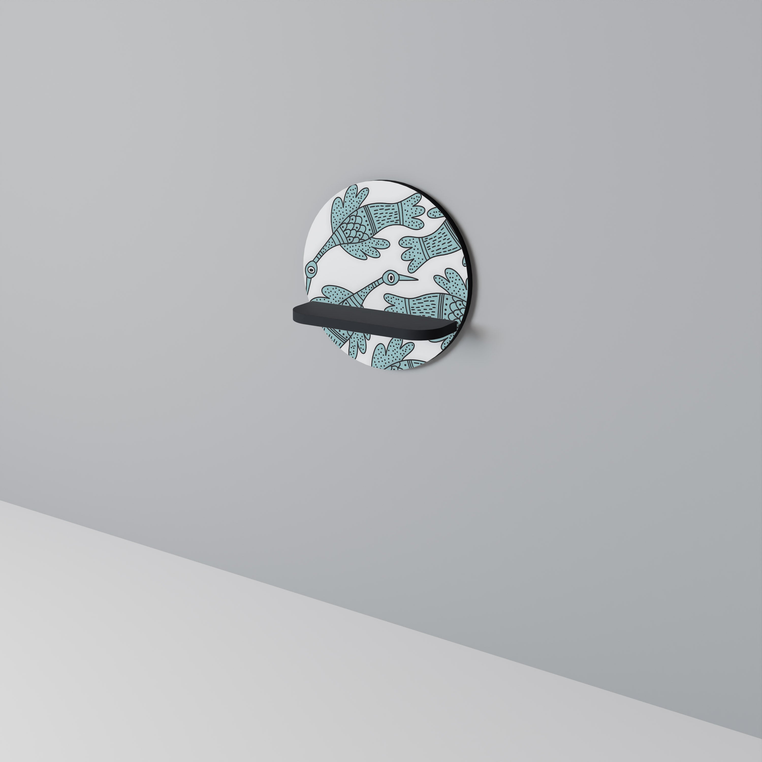 WATERSPOUT SONGIBIRD Półka okrągła Czarna