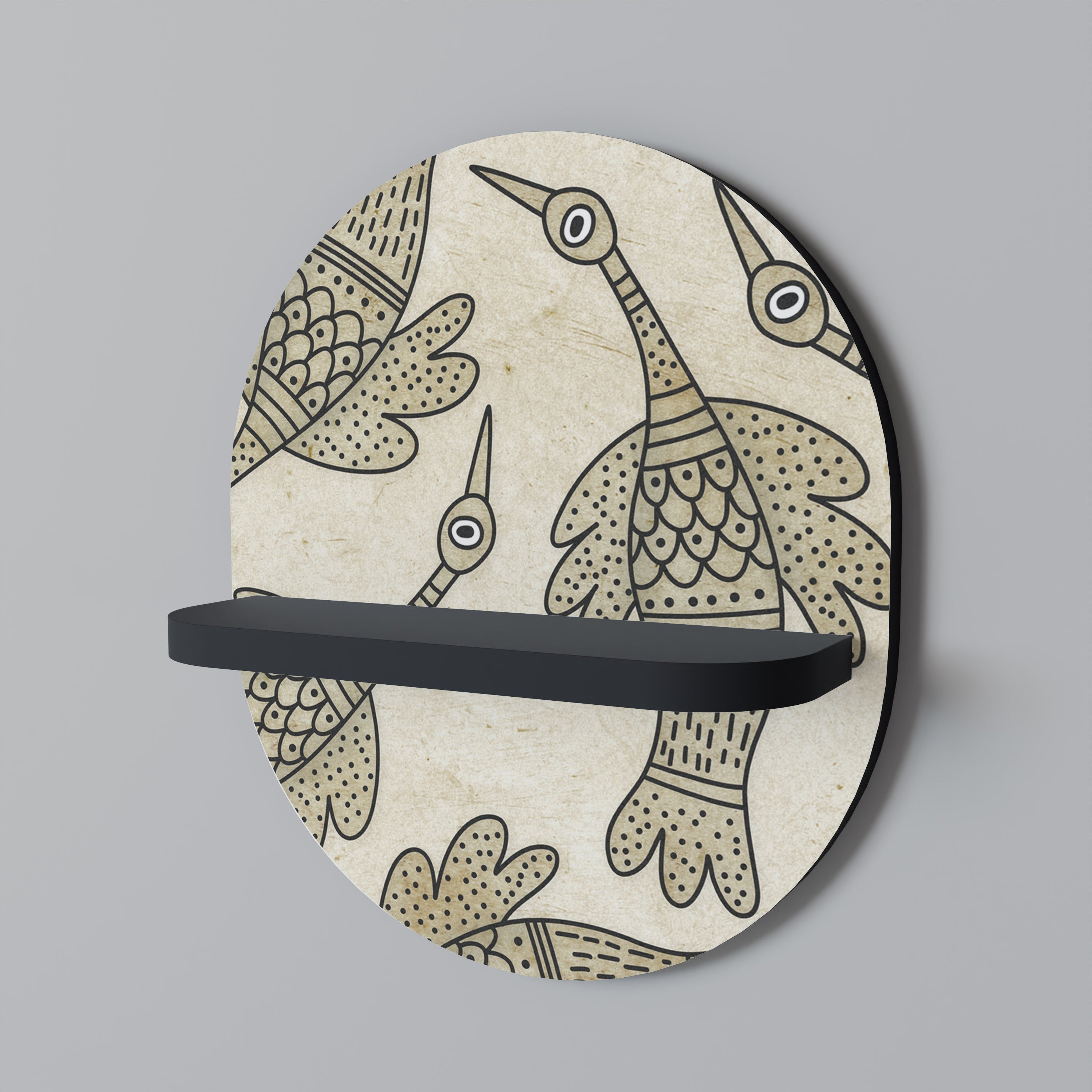 ALMONDINE SONGBIRD Półka owalna Czarna