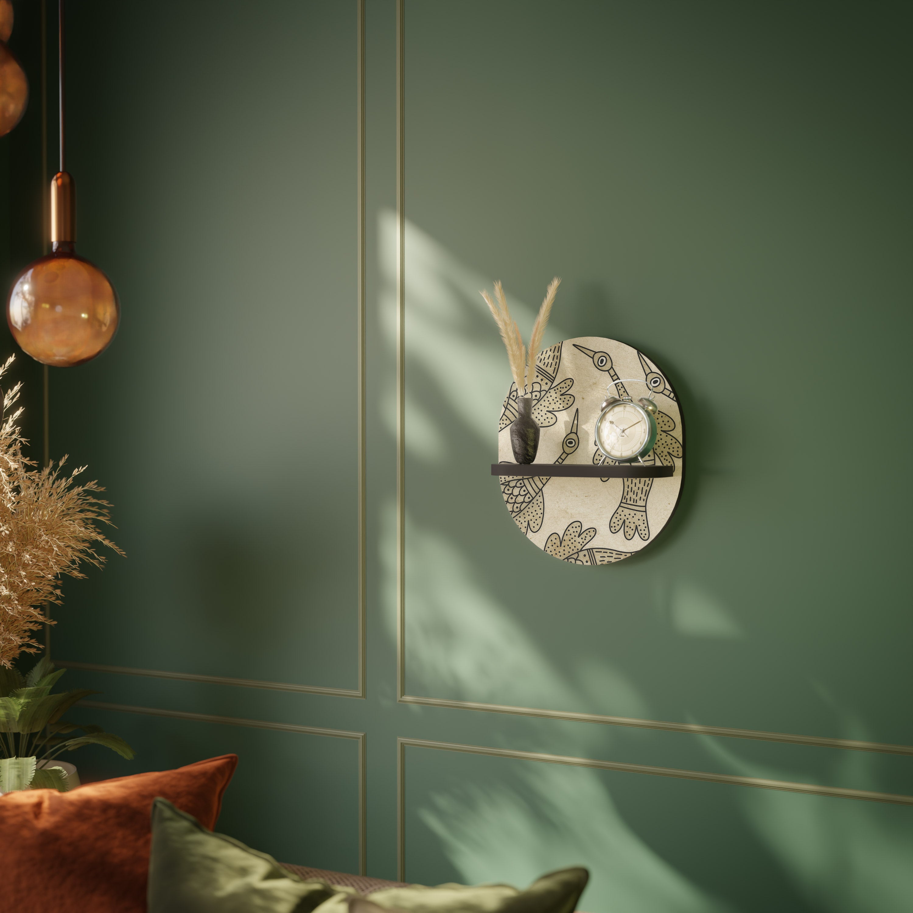 ALMONDINE SONGBIRD Półka owalna Czarna