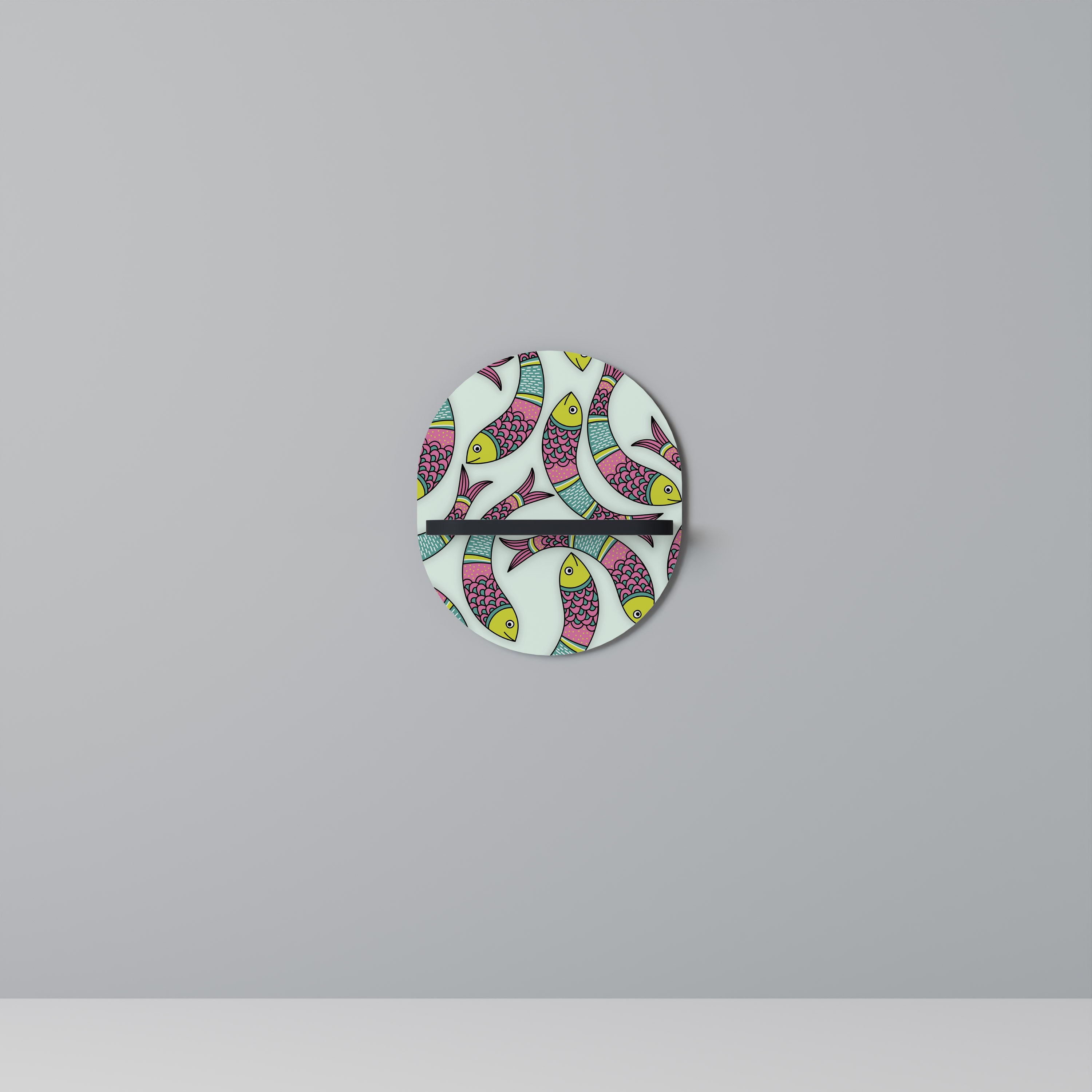 INDIAN FISH Półka owalna Czarna