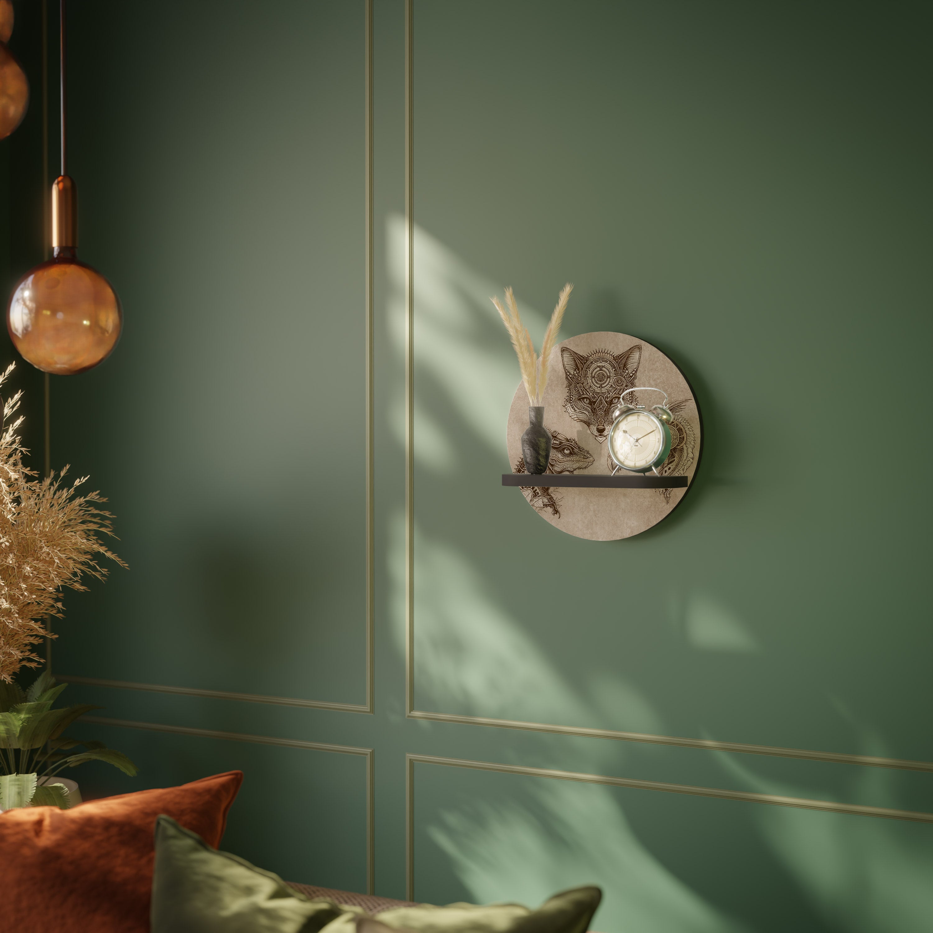 STEAMPUNK TRIO Półka okrągła Czarna