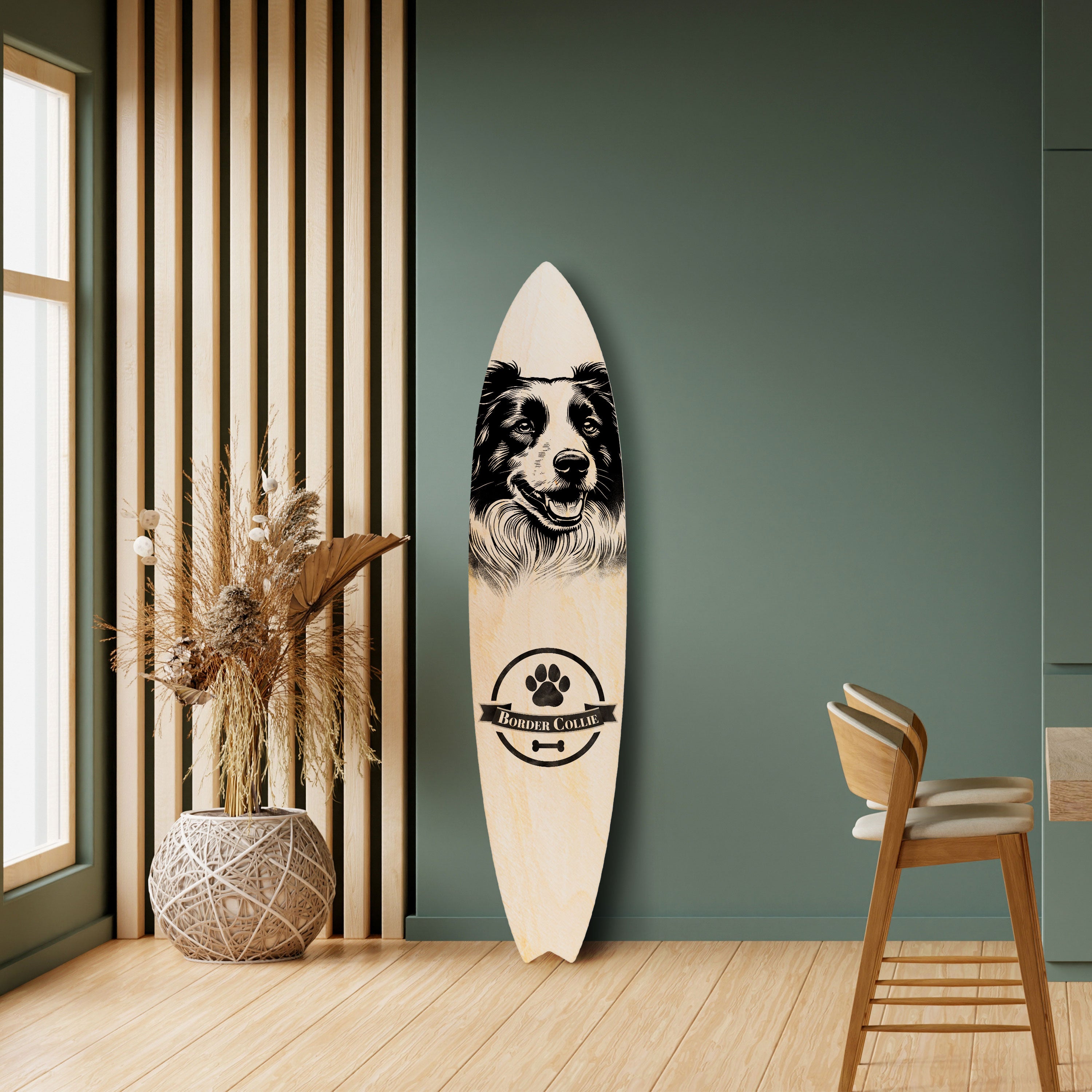 BORDER COLLIE Dekoracyjna deska surfingowa