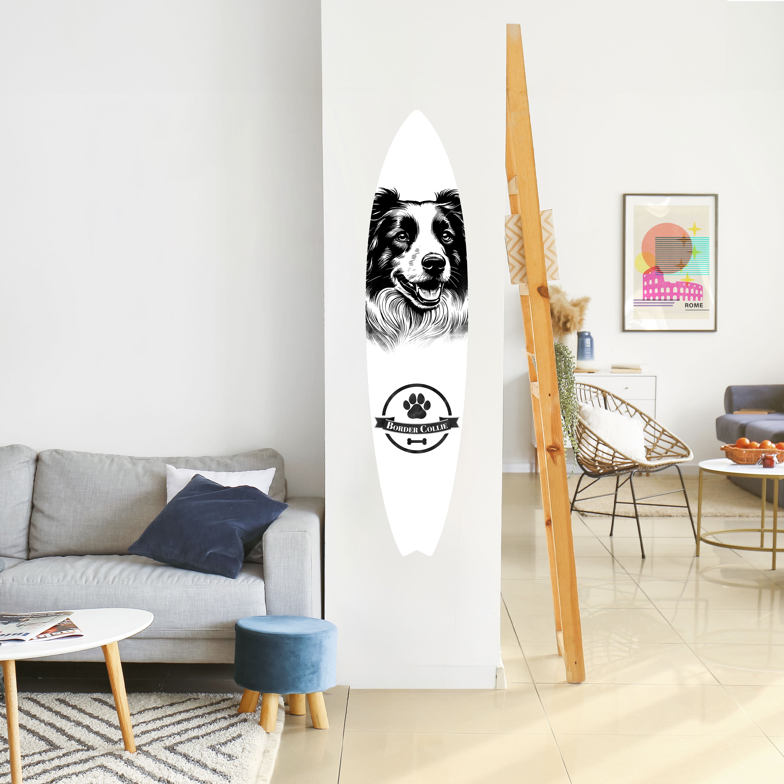BORDER COLLIE Naklejka - deska surfingowa