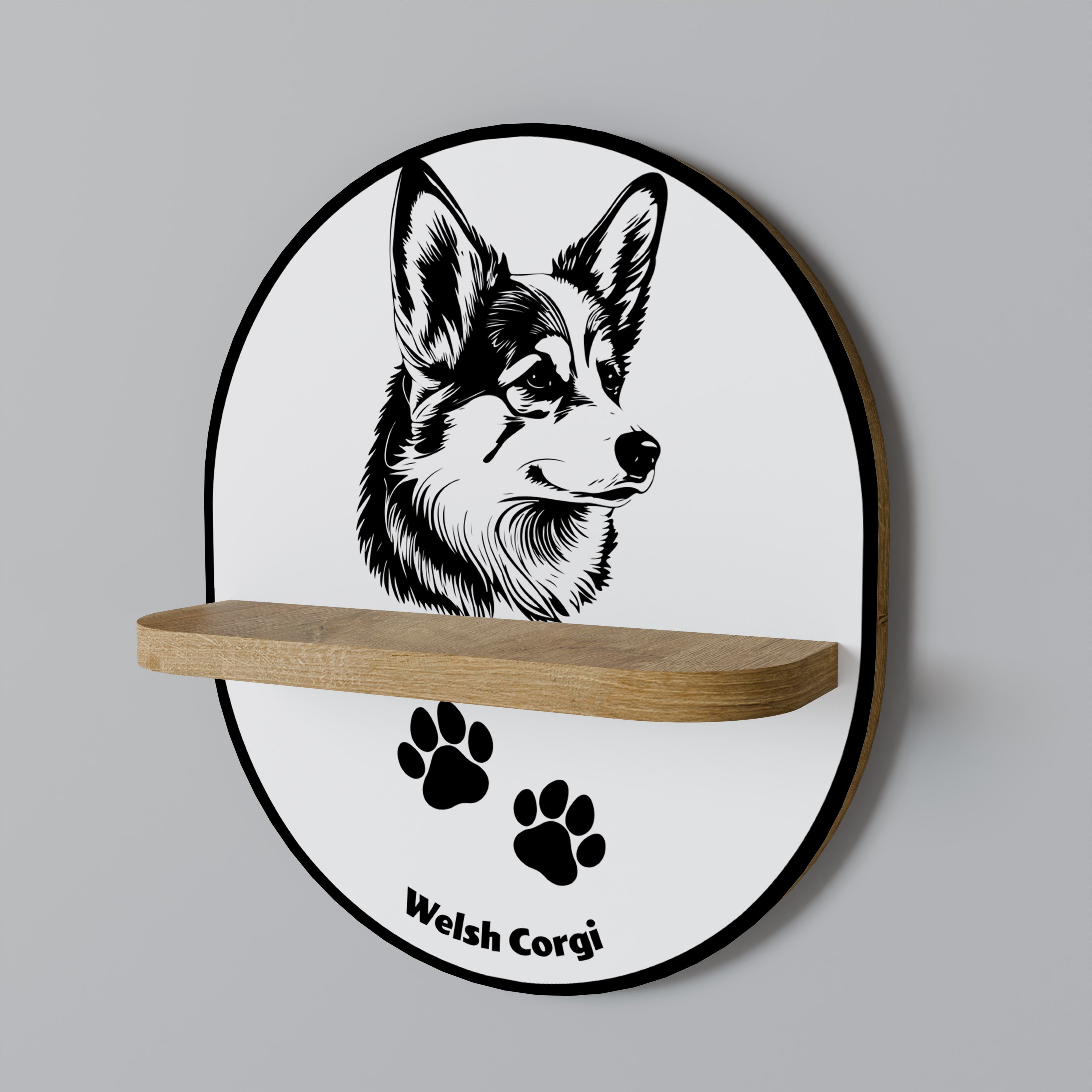 WELSH CORGI PEMBROKE Półka owalna