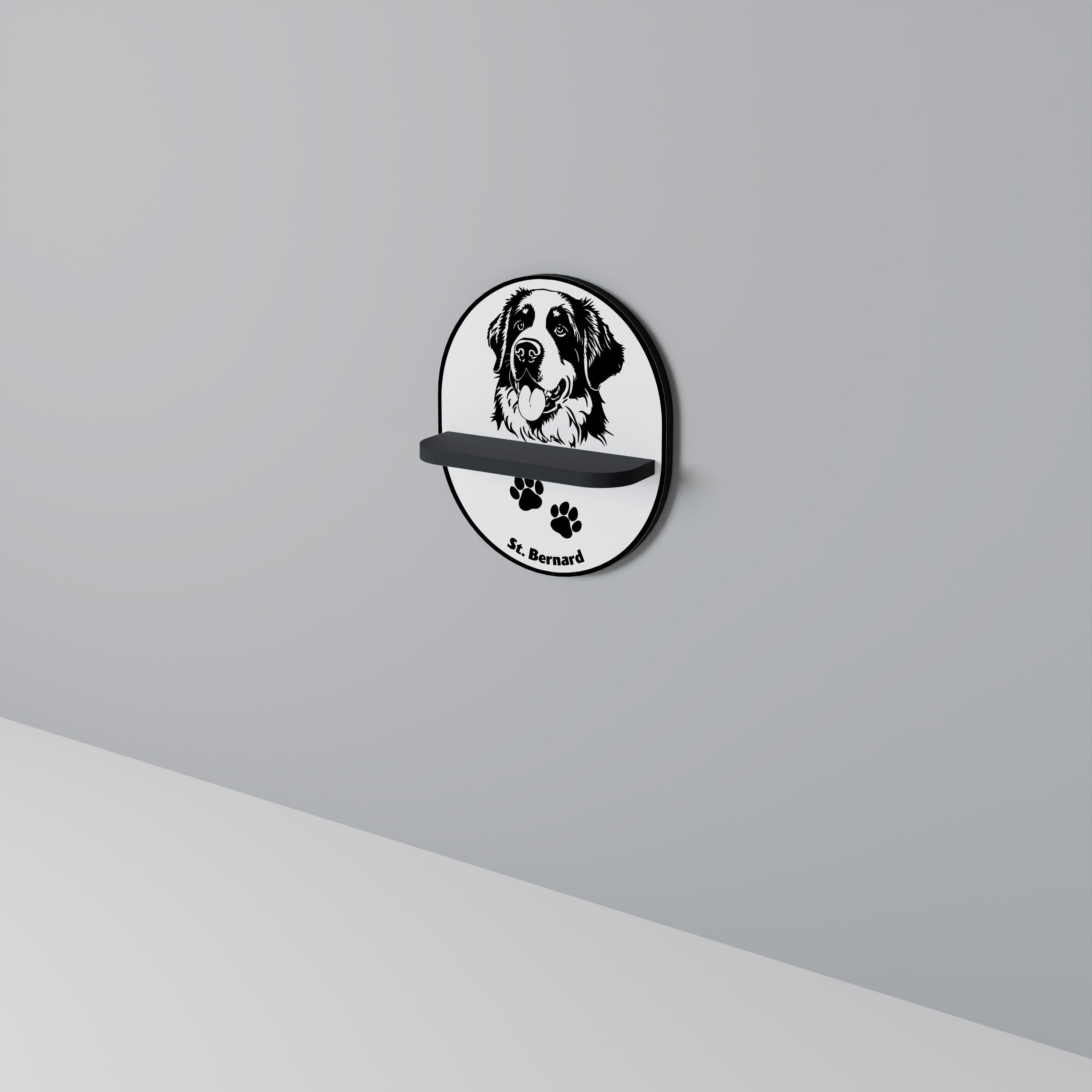 SAINT BERNARD Półka owalna Czarna