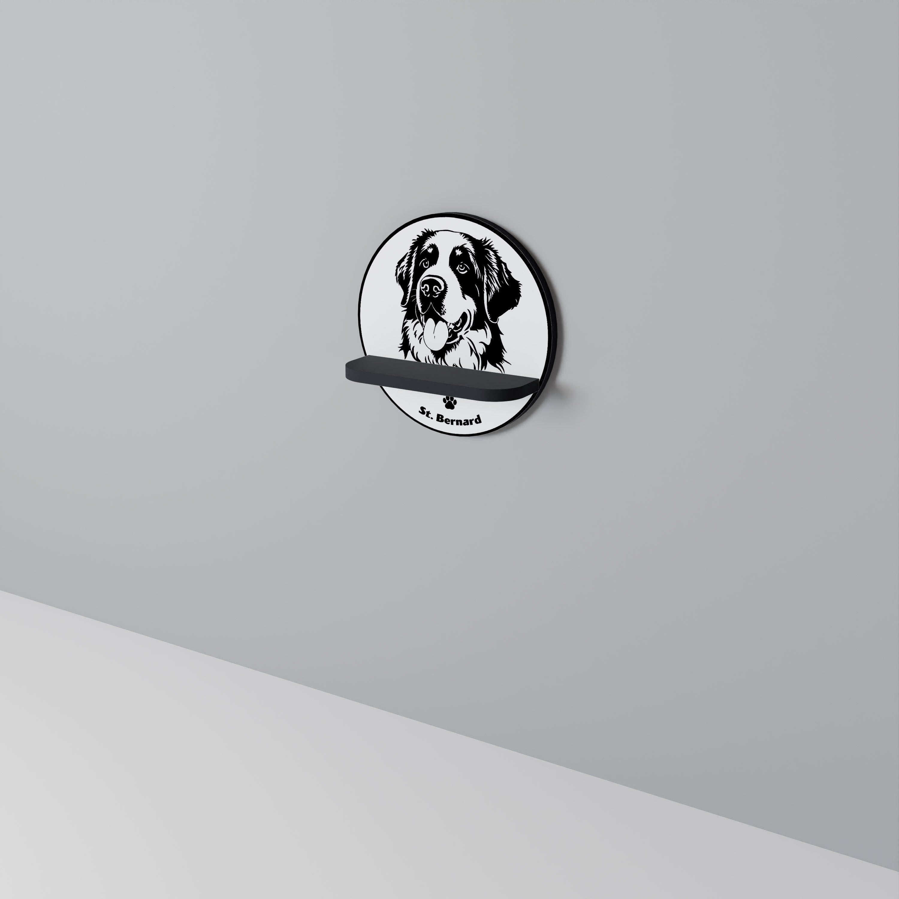 SAINT BERNARD Półka okrągła Czarna