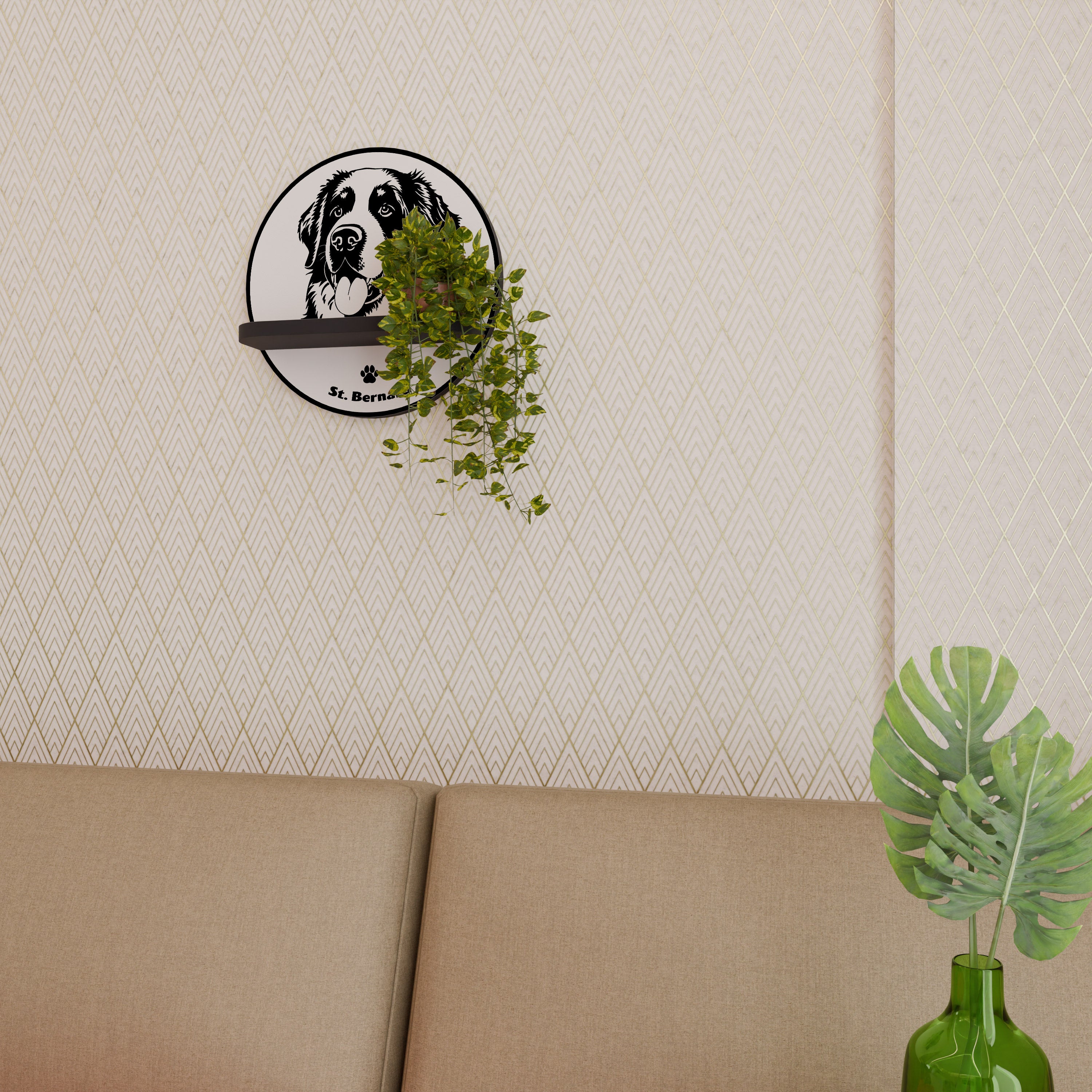 SAINT BERNARD Półka okrągła Czarna