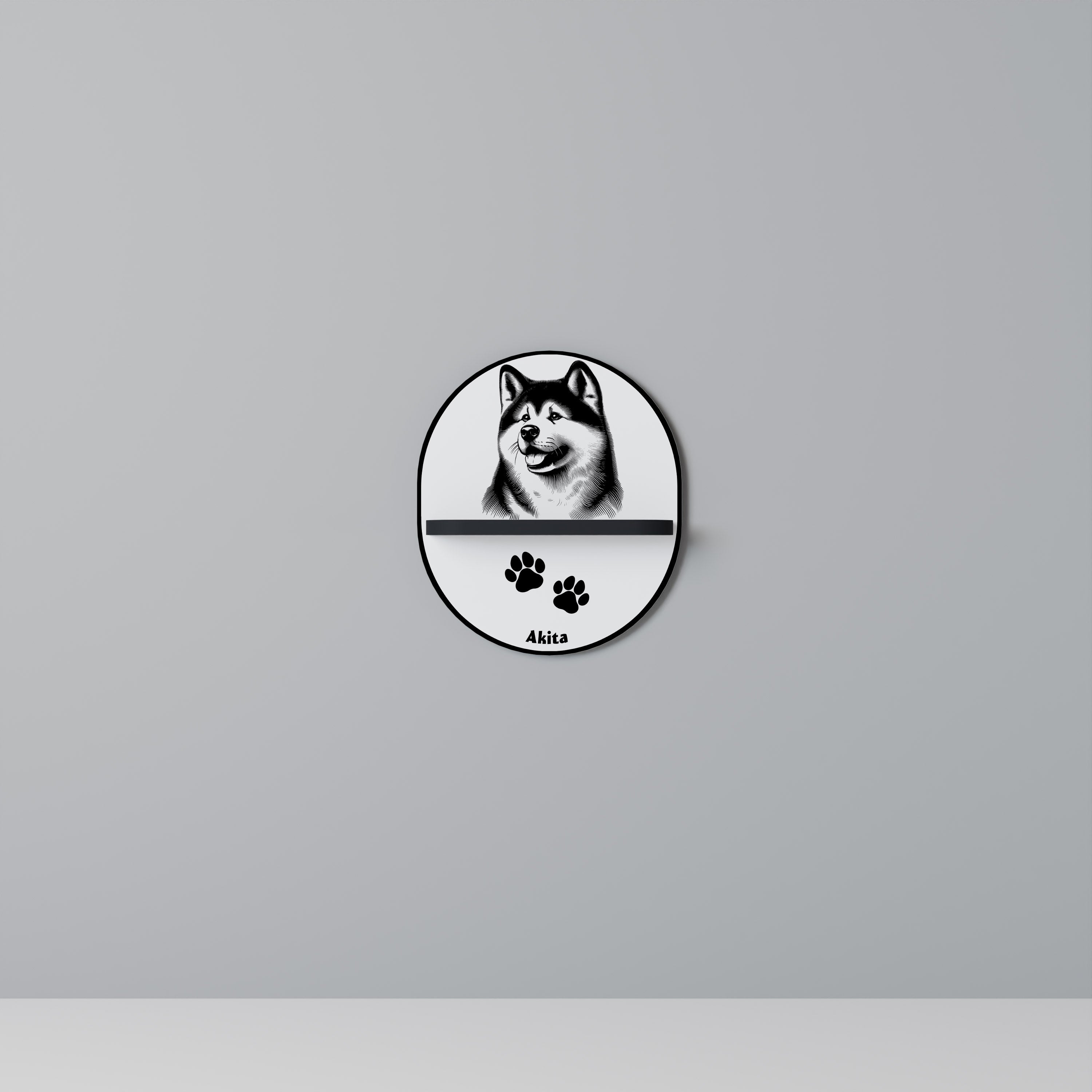AKITA DOG Półka owalna Czarna