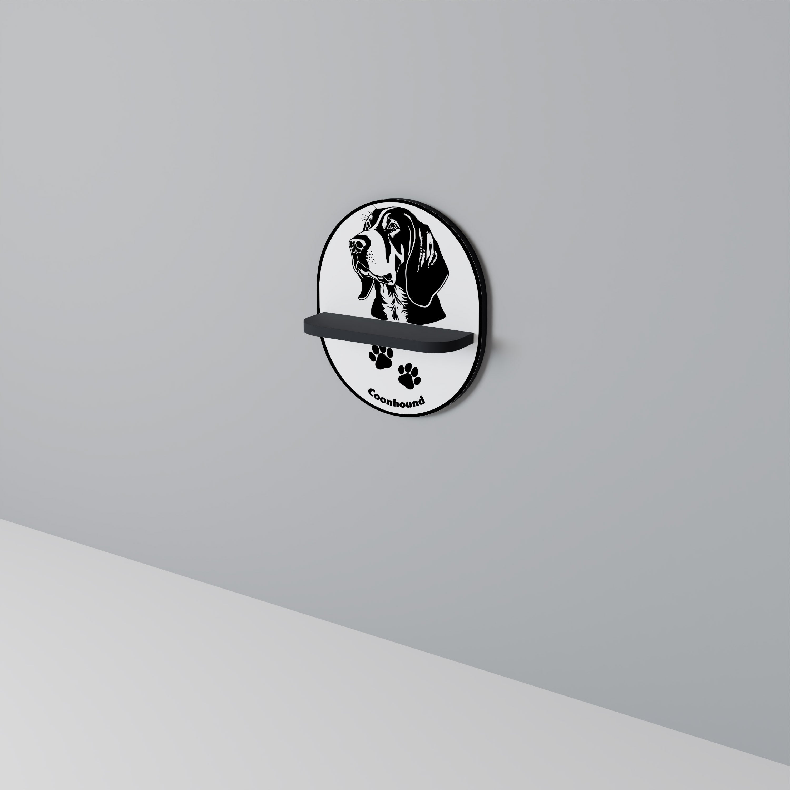COONHOUND DOG Półka owalna Czarna
