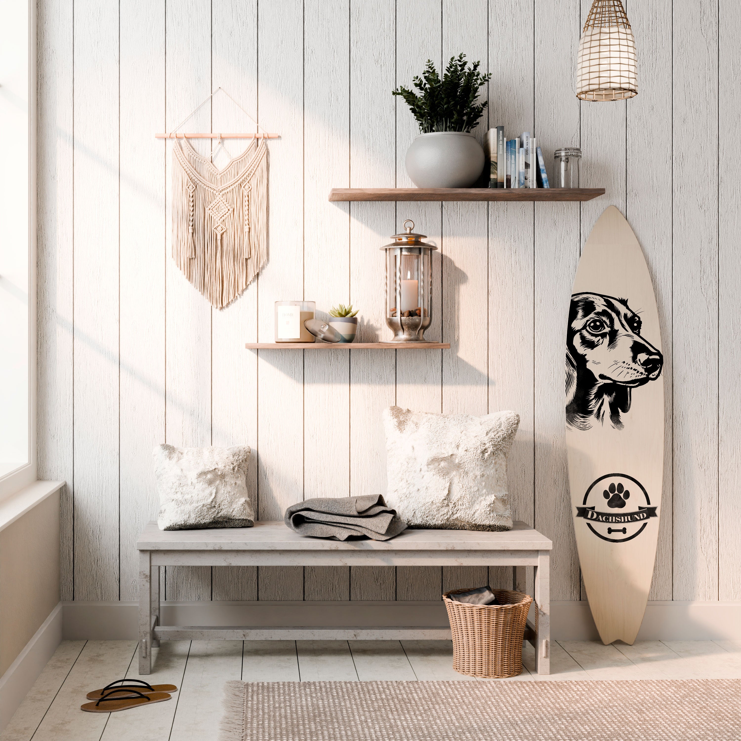 DACHSHUND DOG Dekoracyjna deska surfingowa
