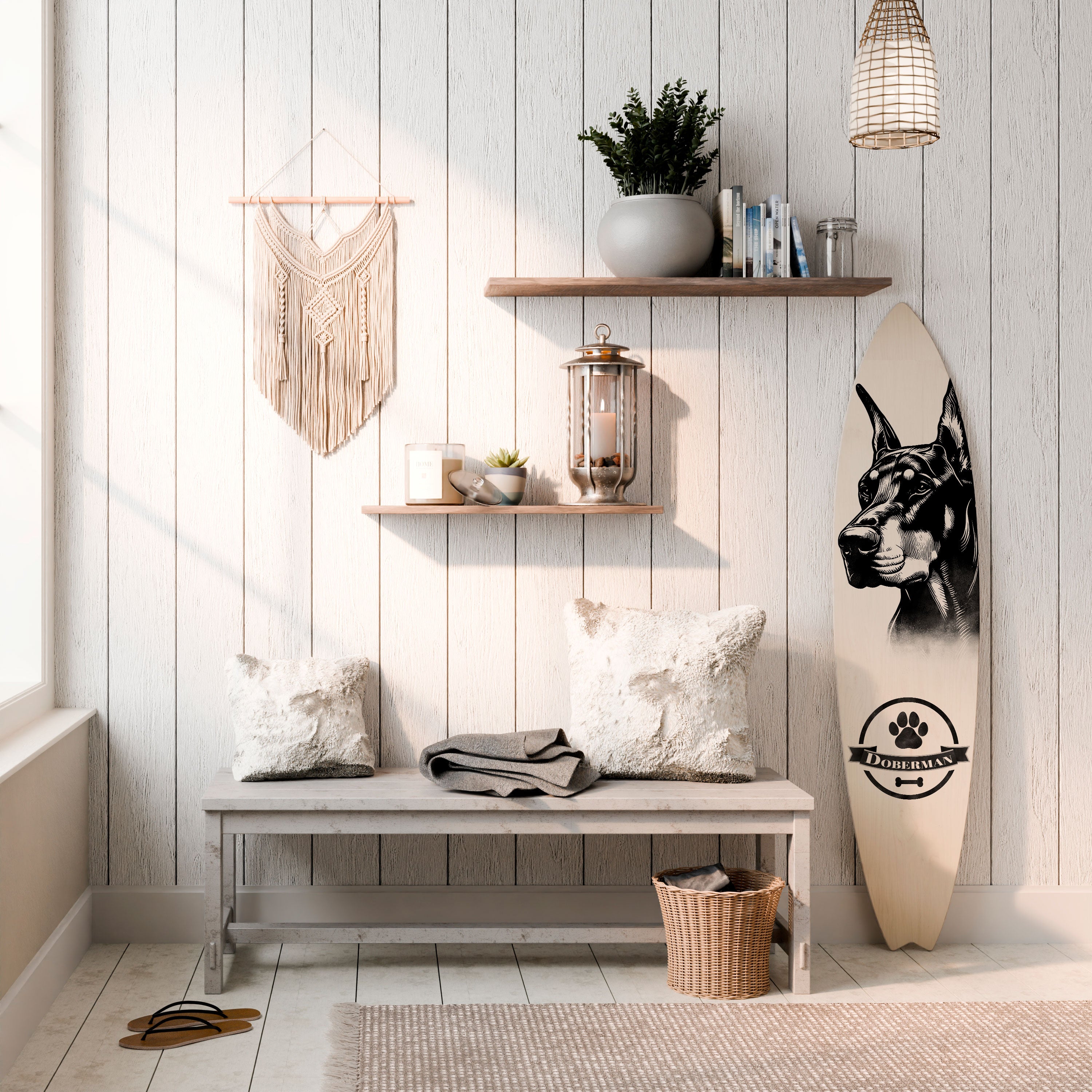 DOBERMAN DOG Dekoracyjna deska surfingowa