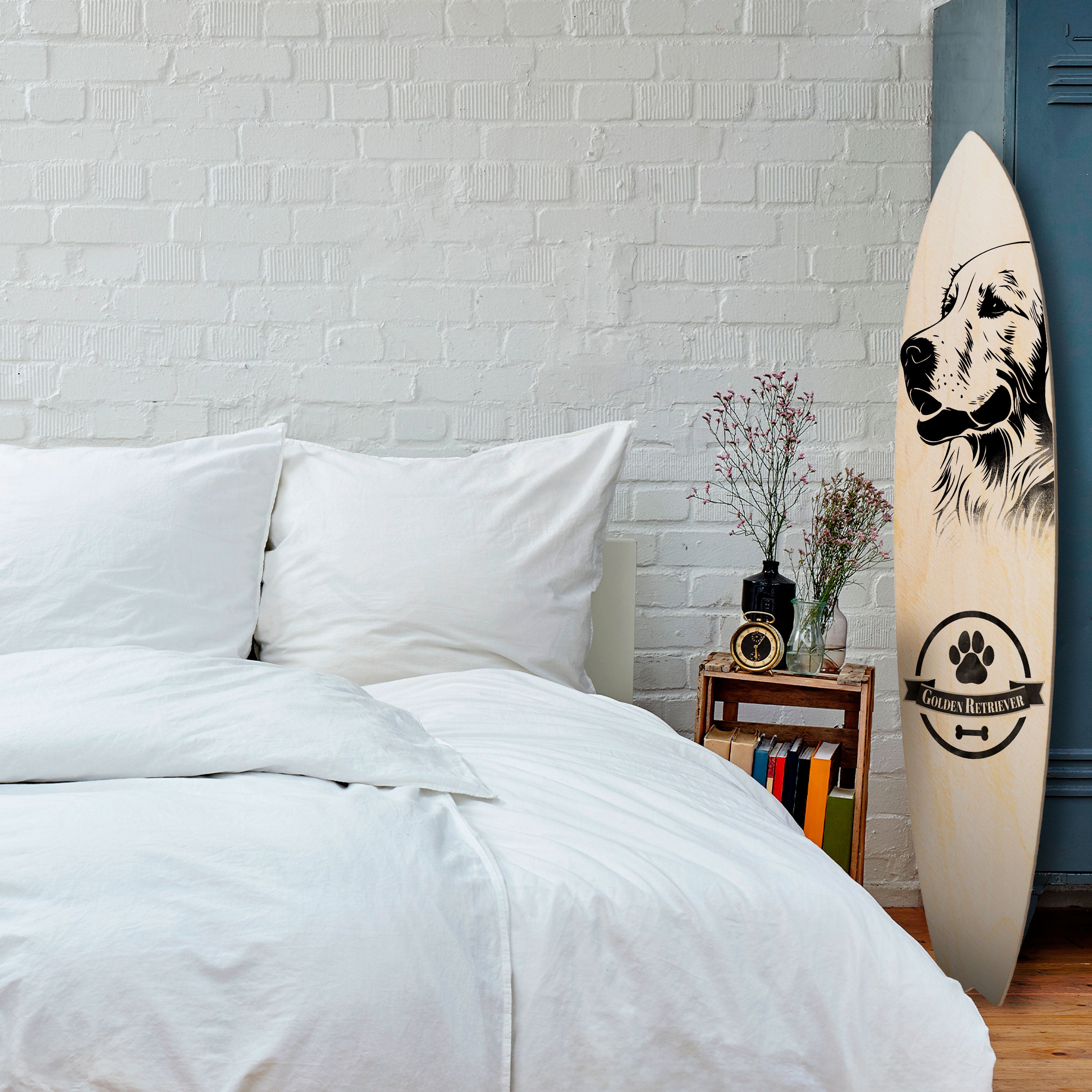 GOLDEN RETRIEVER Dekoracyjna deska surfingowa