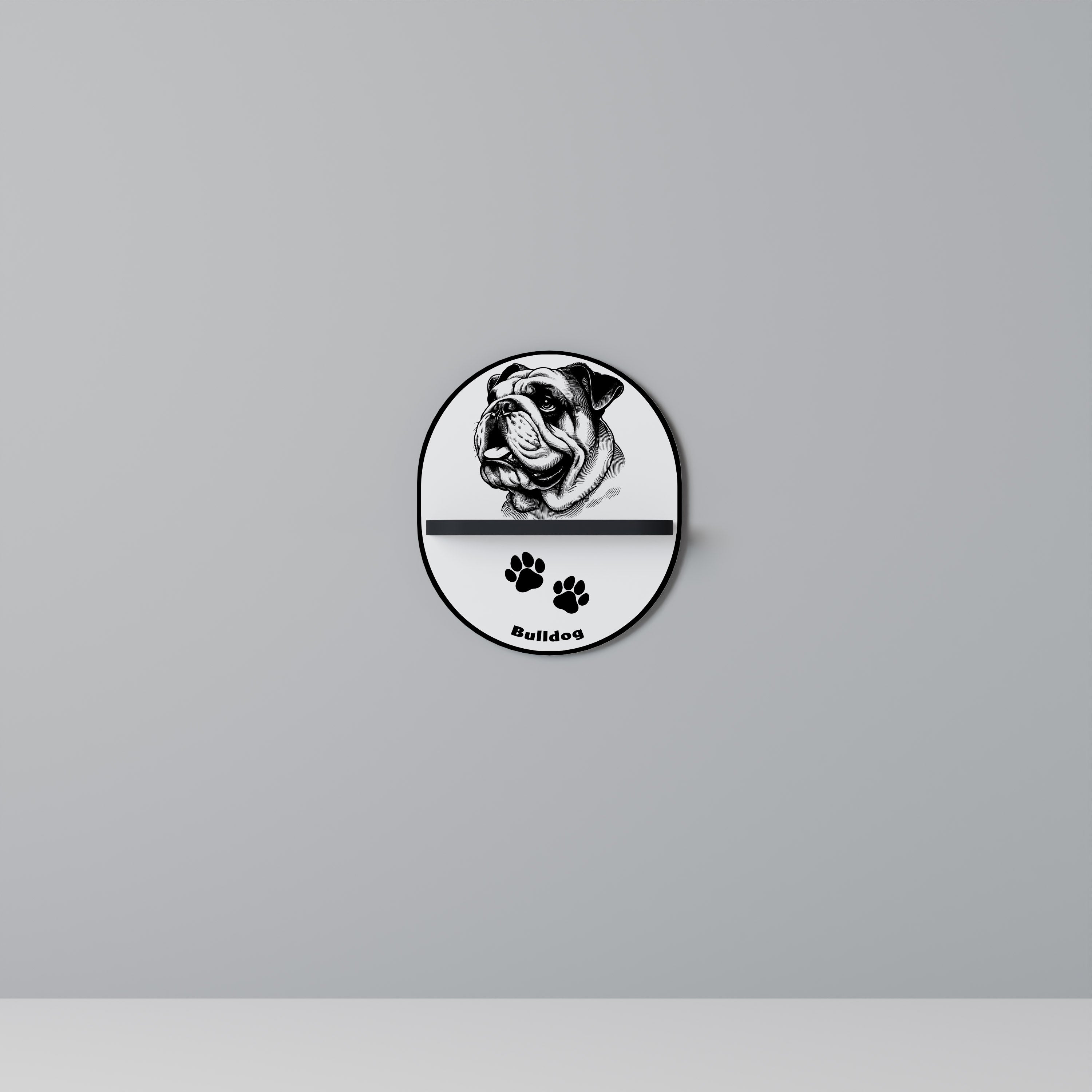 BULLDOG DOG Półka owalna Czarna