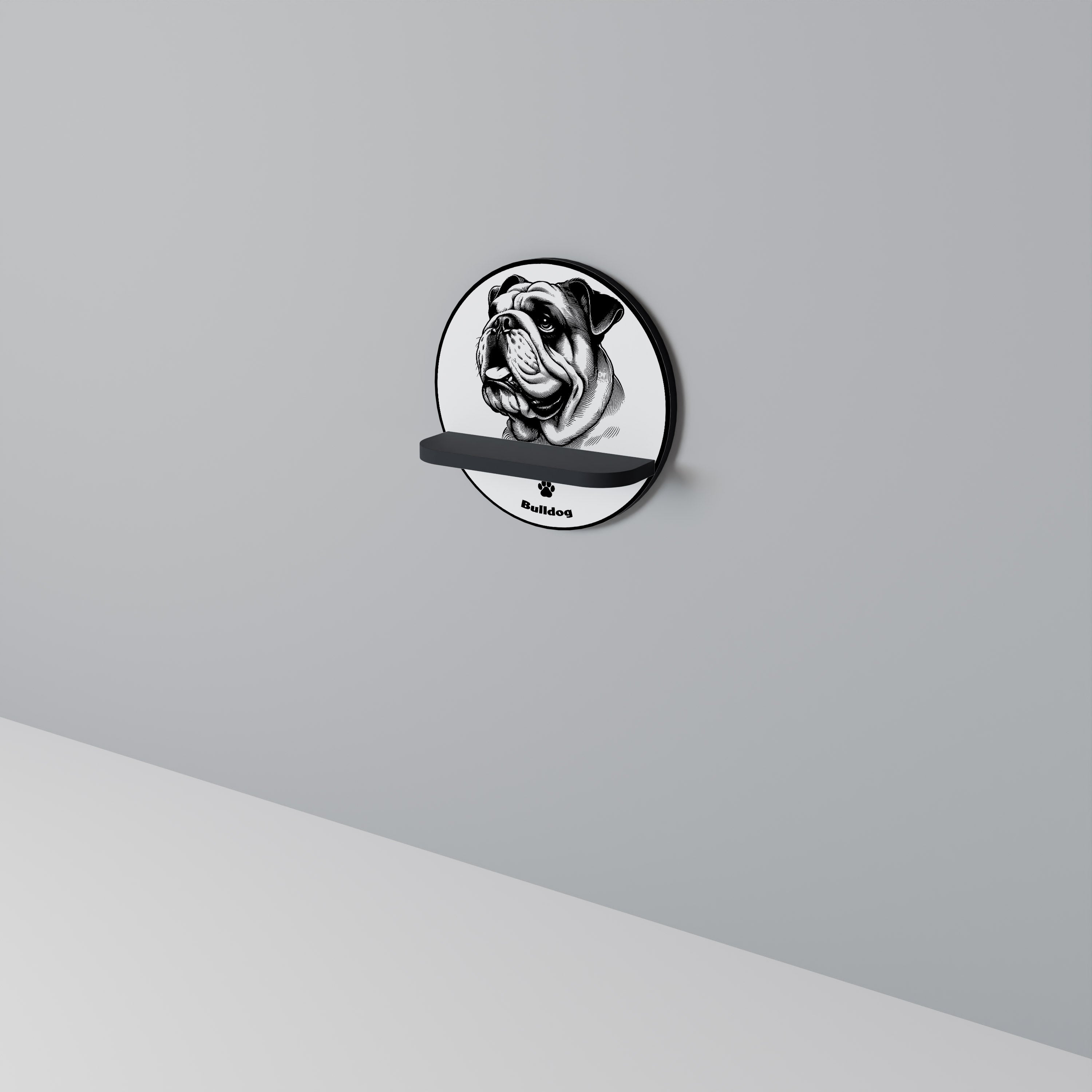 BULLDOG DOG Półka okrągła Czarna