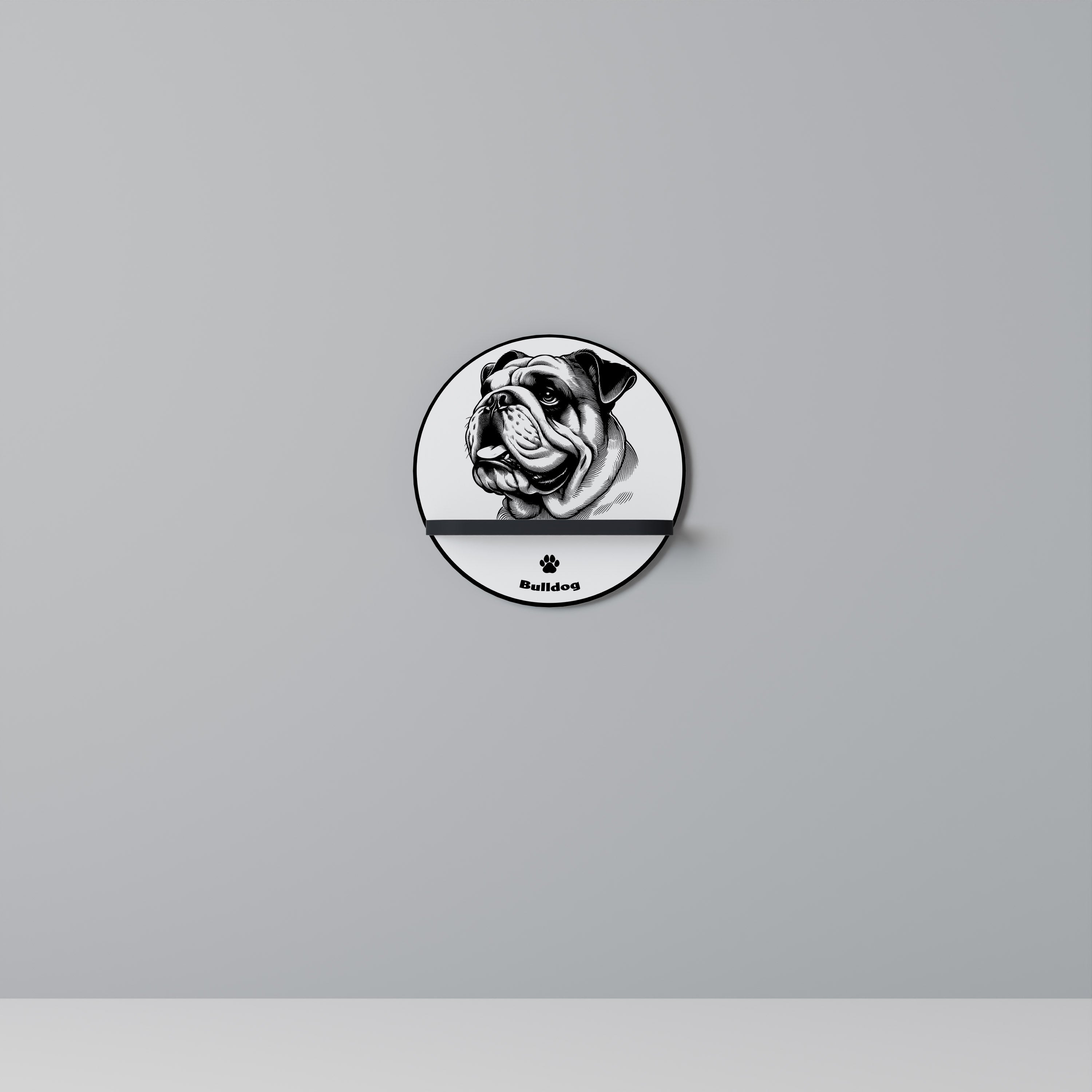 BULLDOG DOG Półka okrągła Czarna