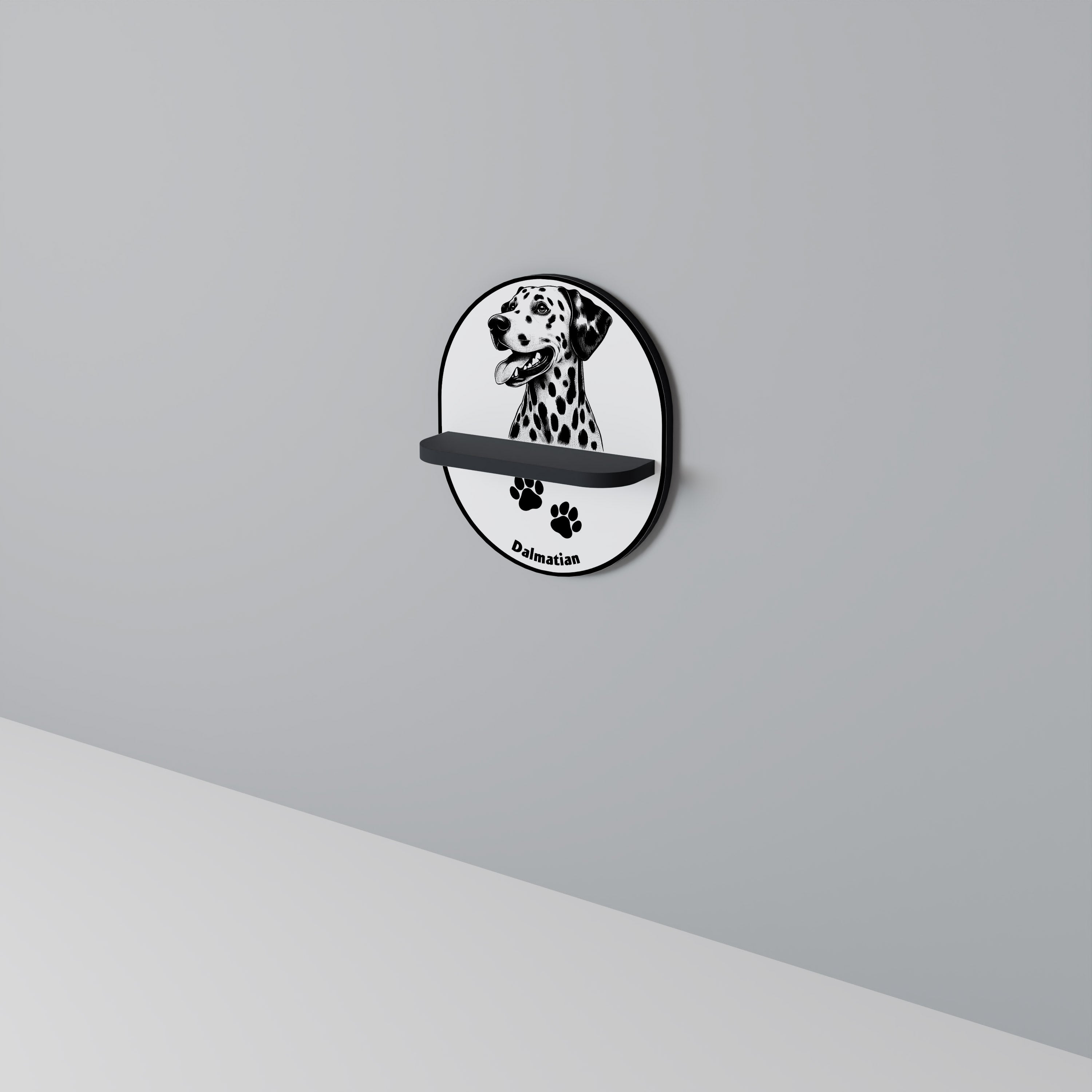 DALMATIAN DOG Półka owalna Czarna