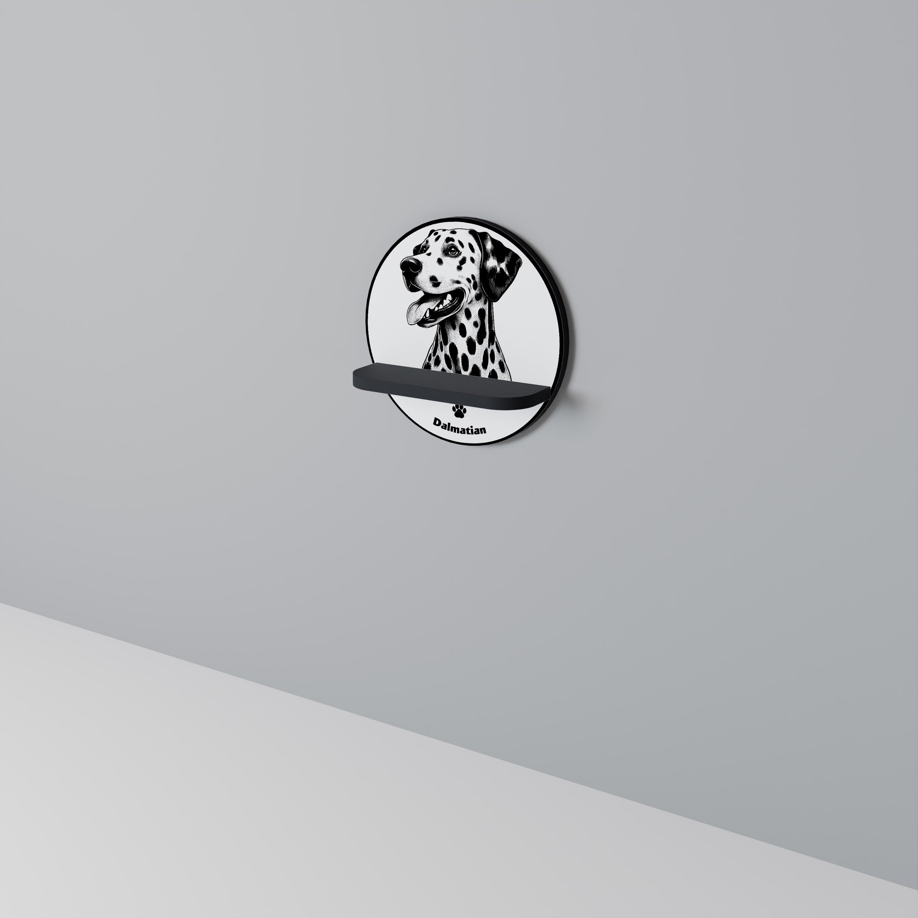 DALMATIAN DOG Półka okrągła Czarna