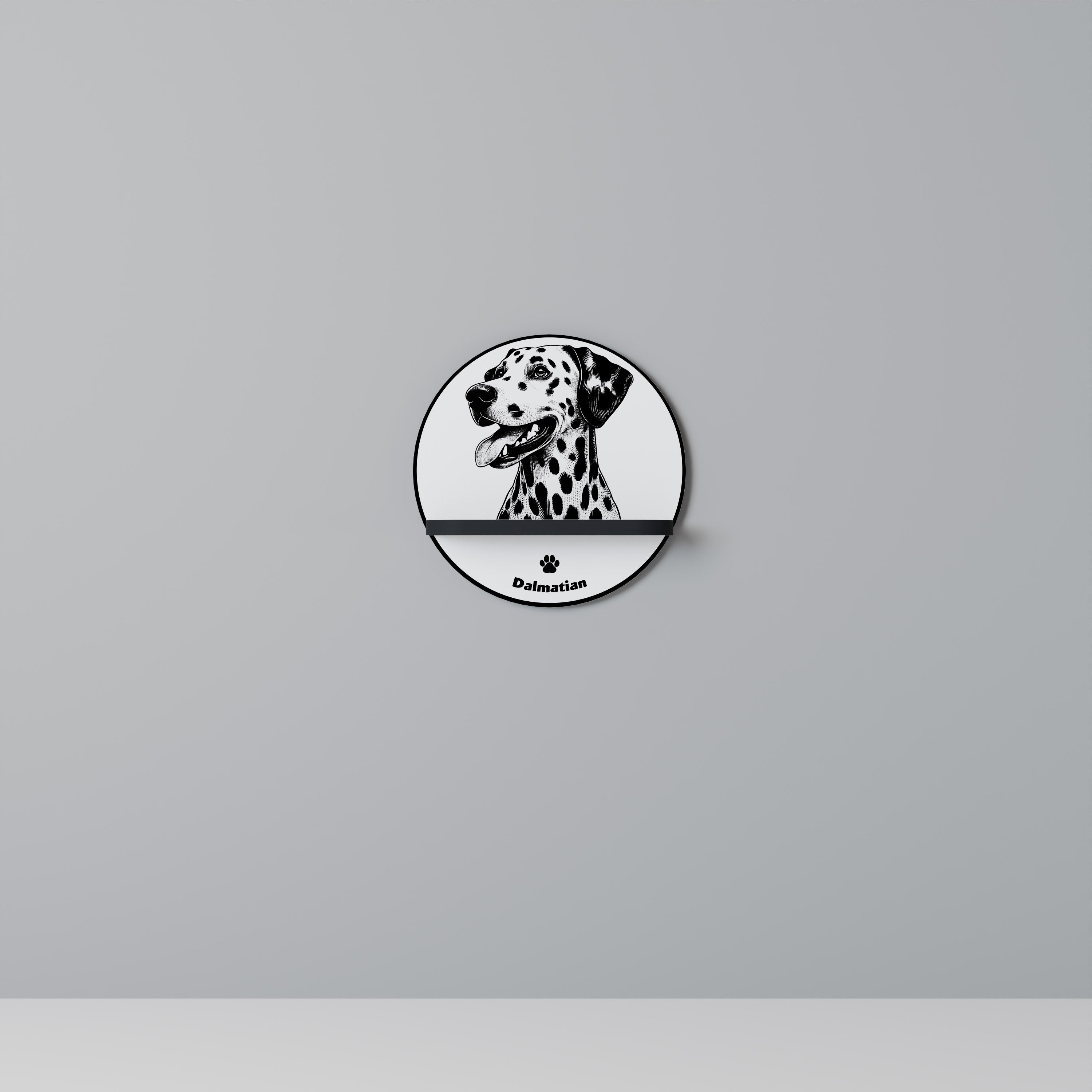 DALMATIAN DOG Półka okrągła Czarna