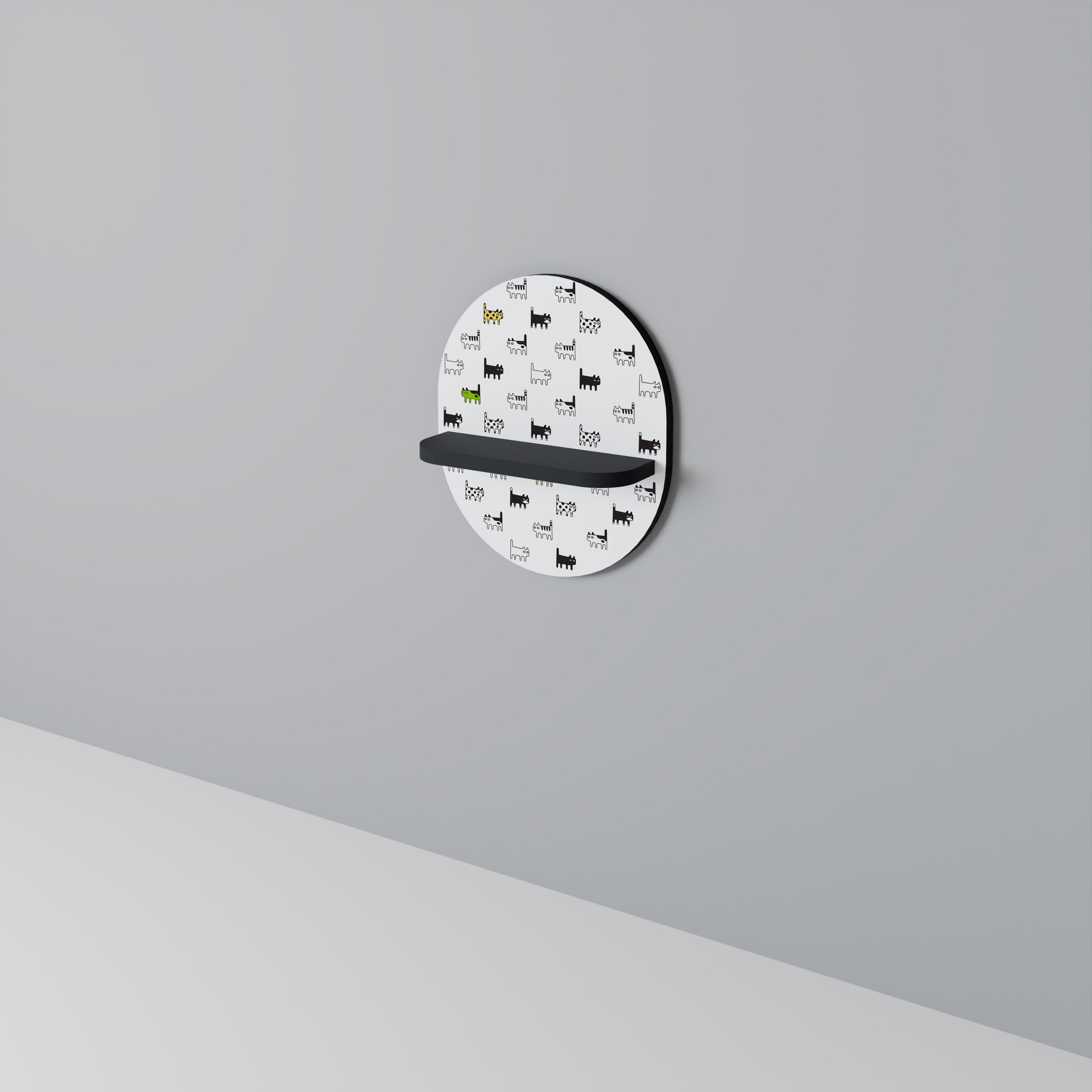 CATS COMPILATION Półka owalna Czarna