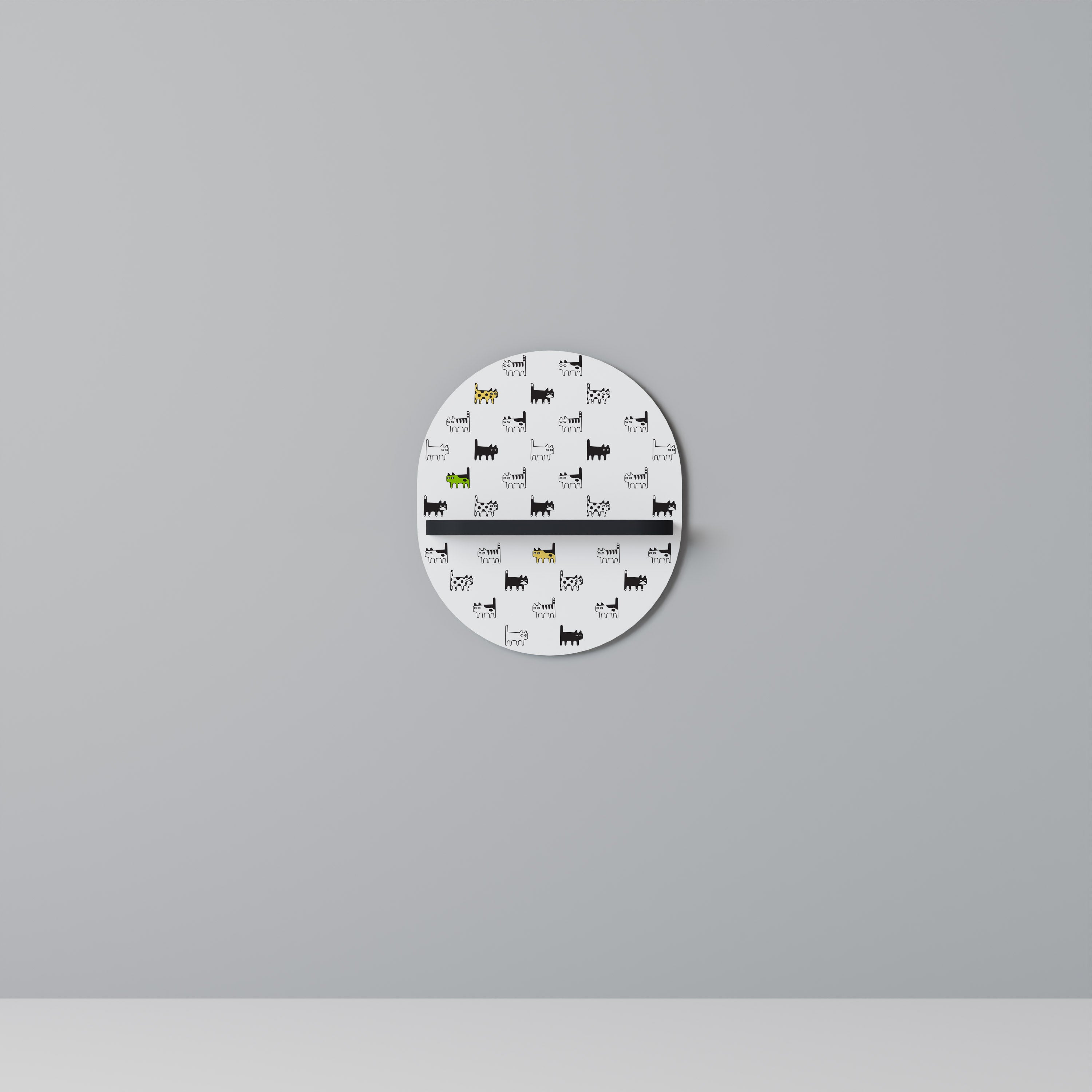 CATS COMPILATION Półka owalna Czarna