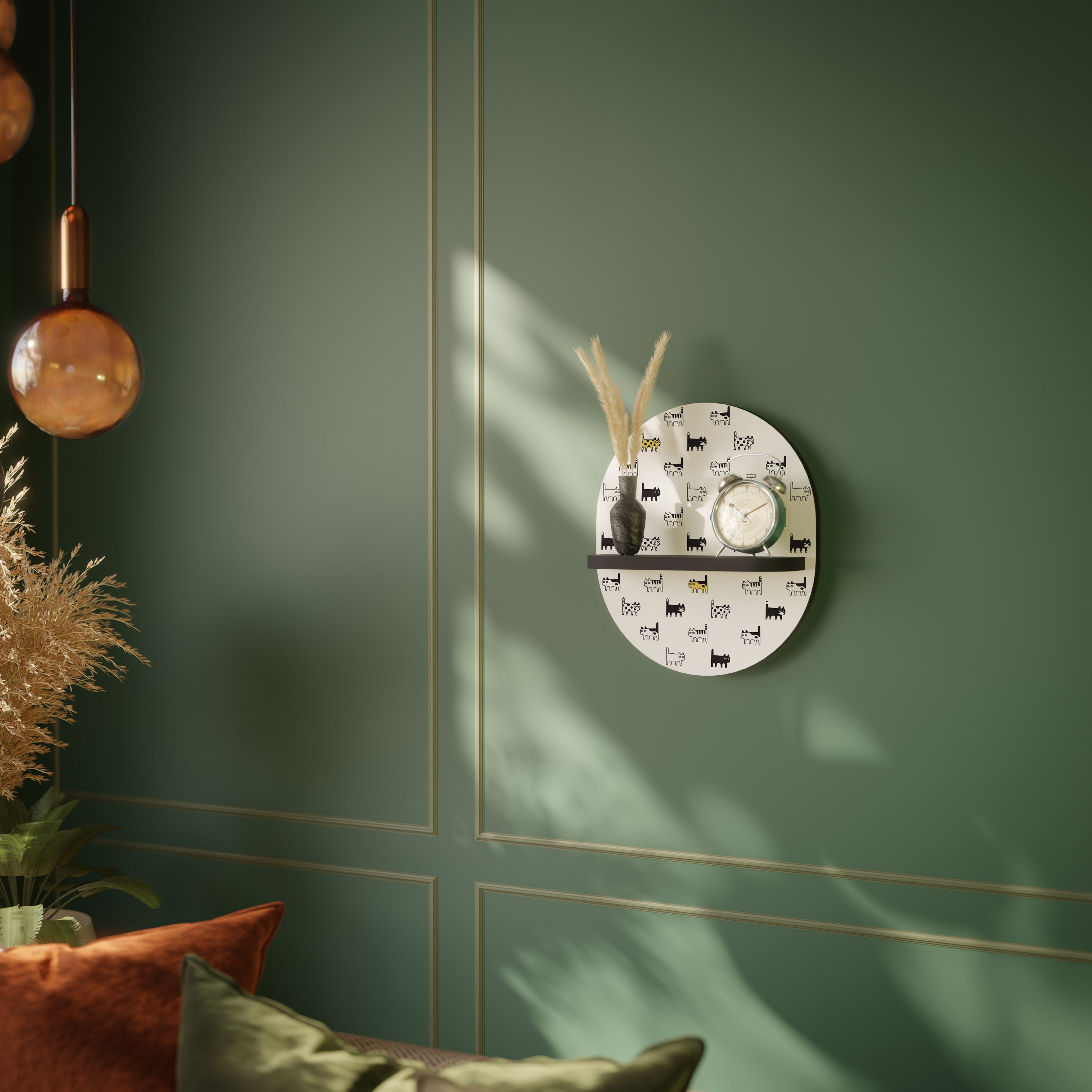 CATS COMPILATION Półka owalna Czarna