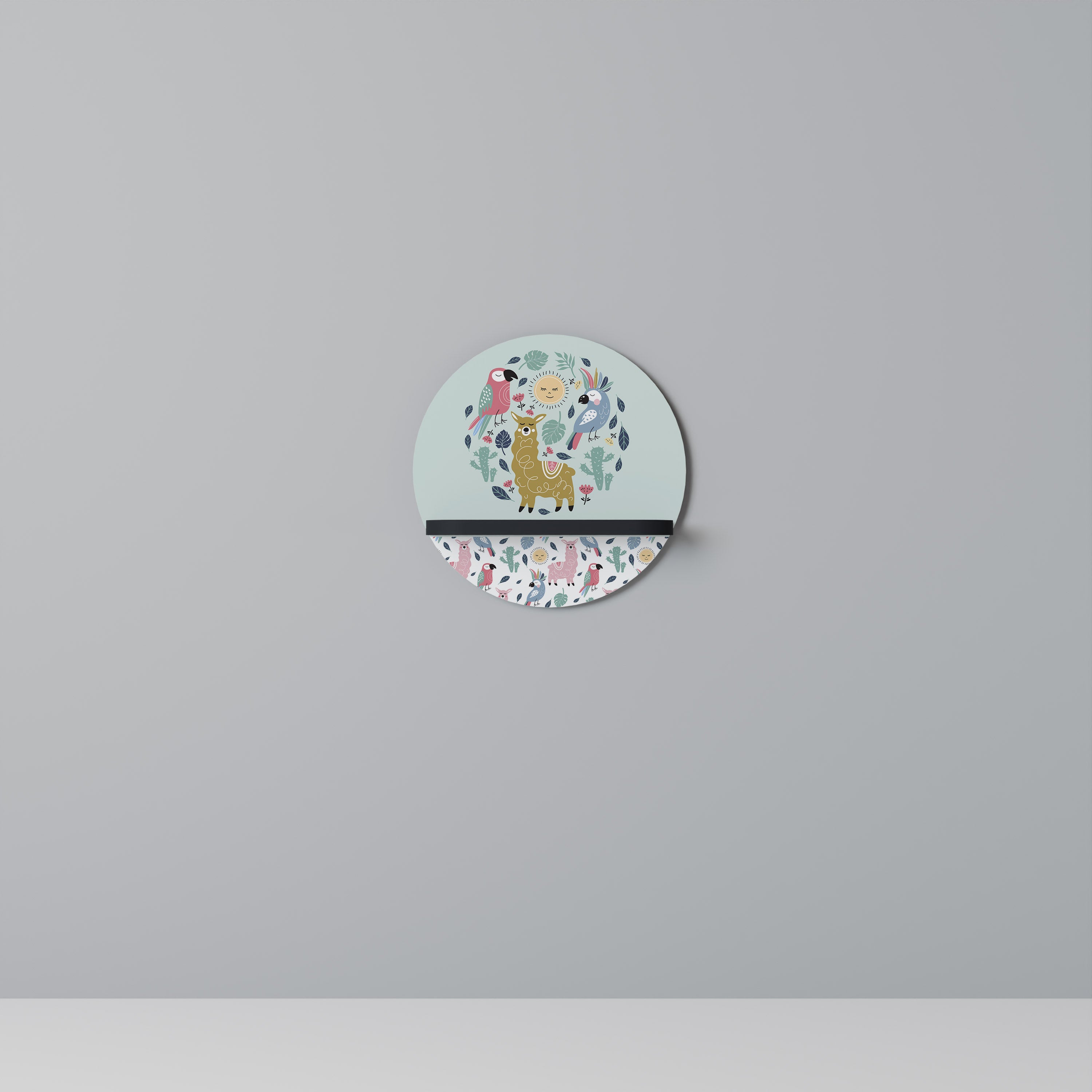 COLORFUL ALPACAS Półka okrągła Czarna