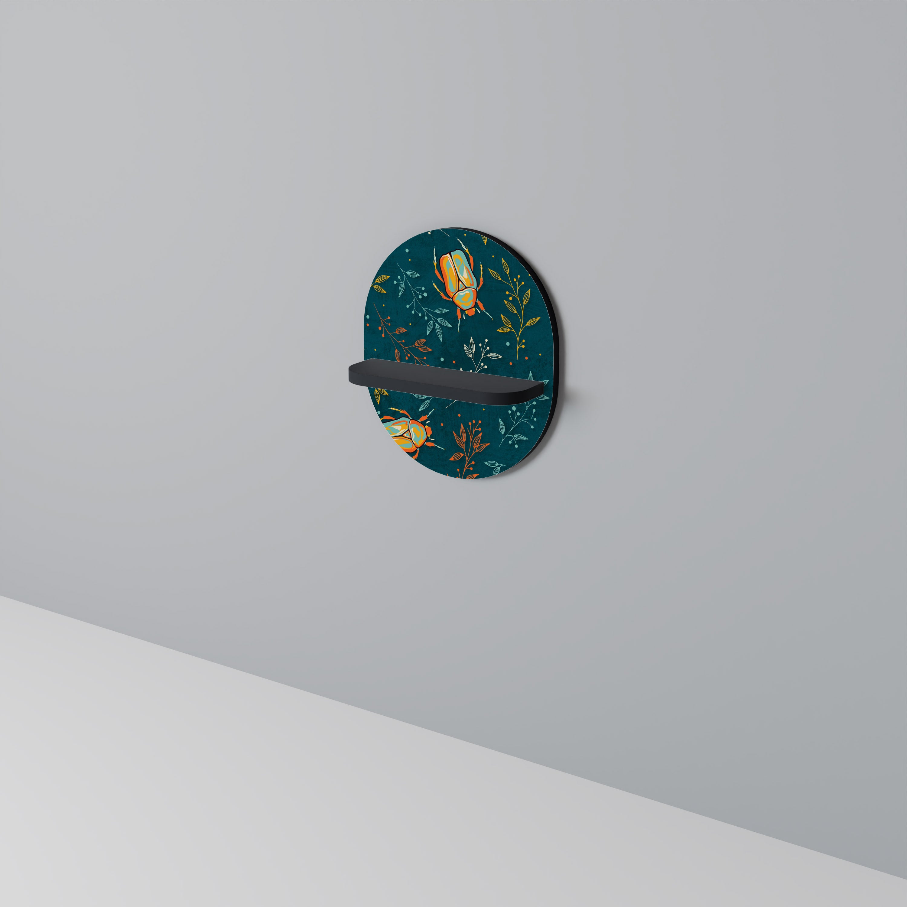 AUTUMN INSECTS Półka owalna Czarna