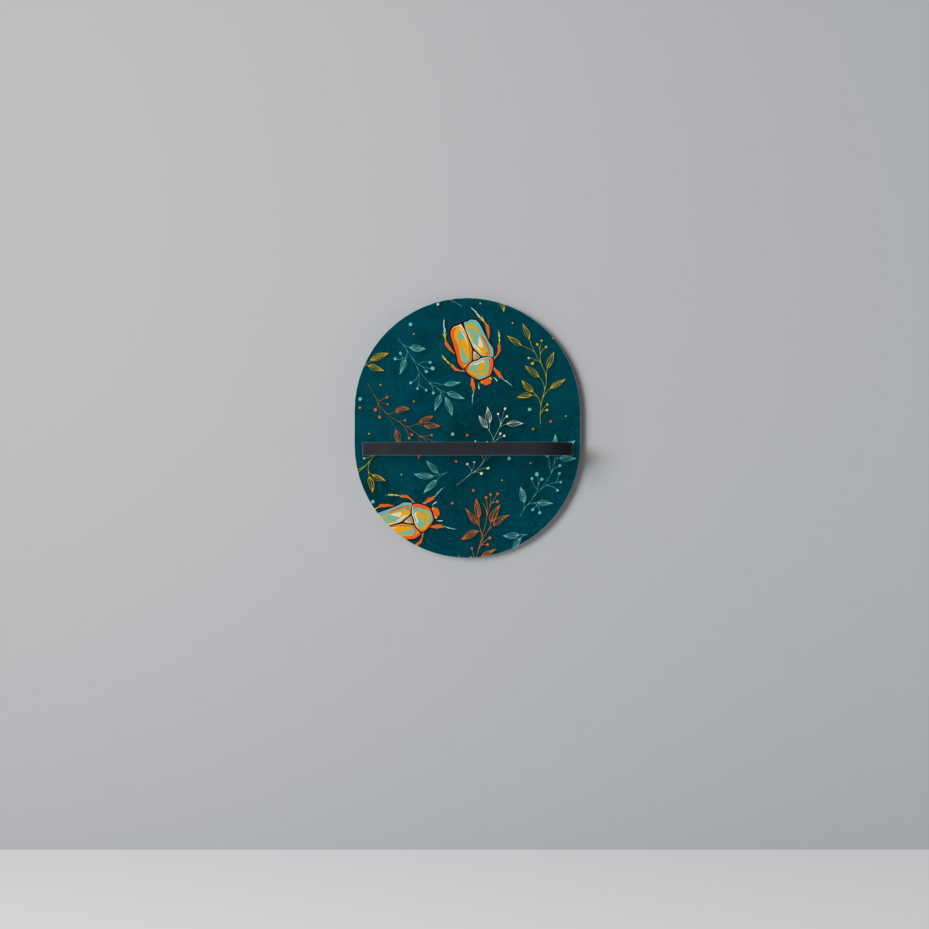 AUTUMN INSECTS Półka owalna Czarna