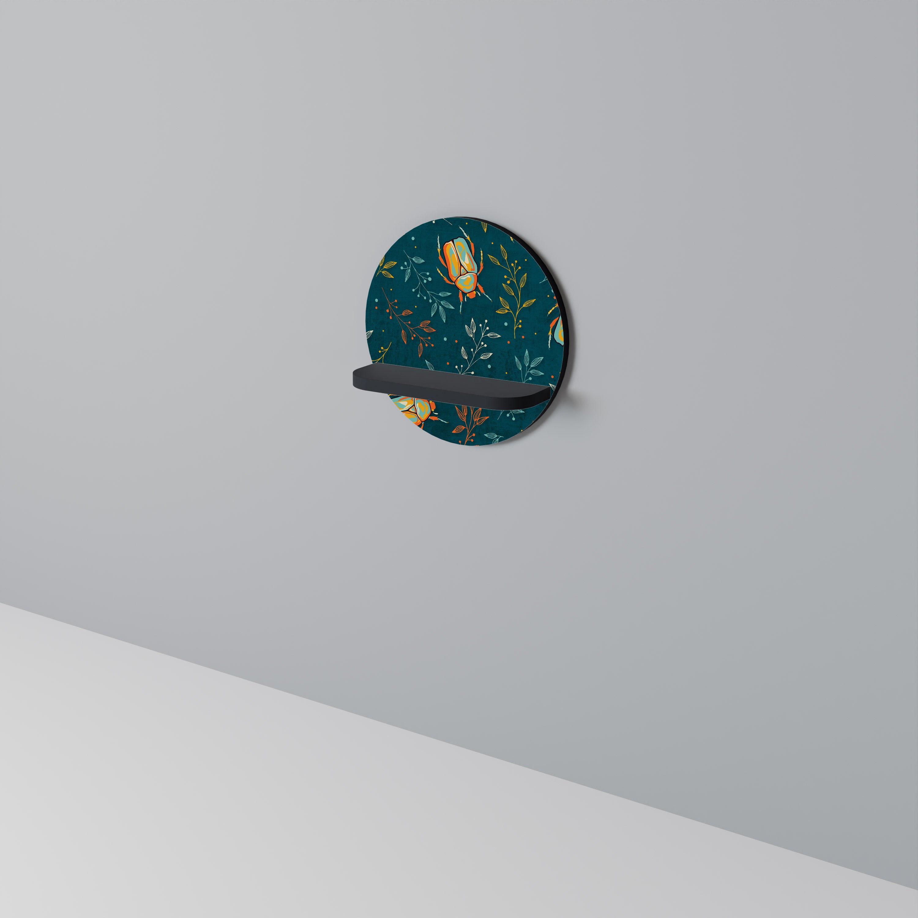 AUTUMN INSECTS Półka okrągła Czarna