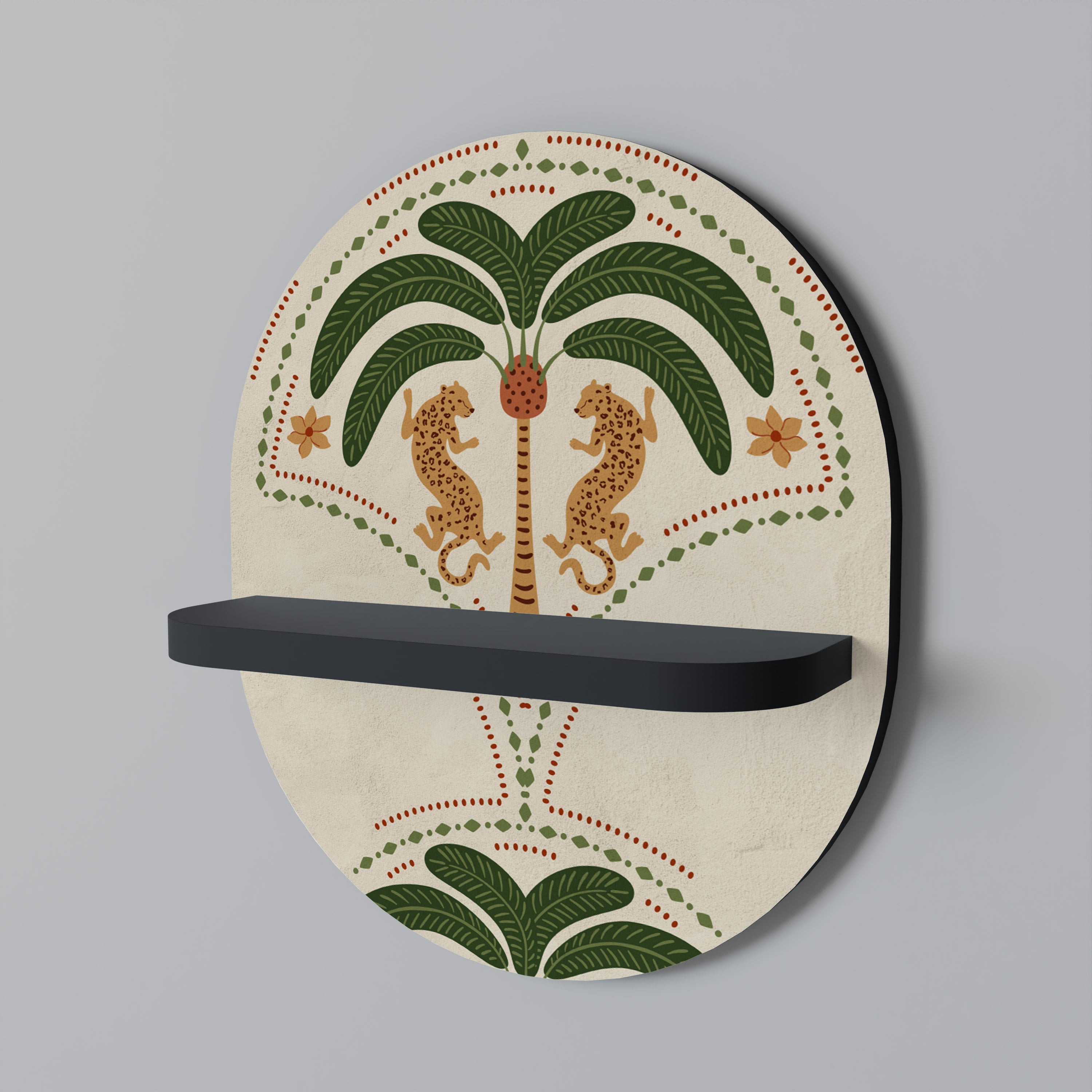 DANCING PREDATORS Półka owalna Czarna