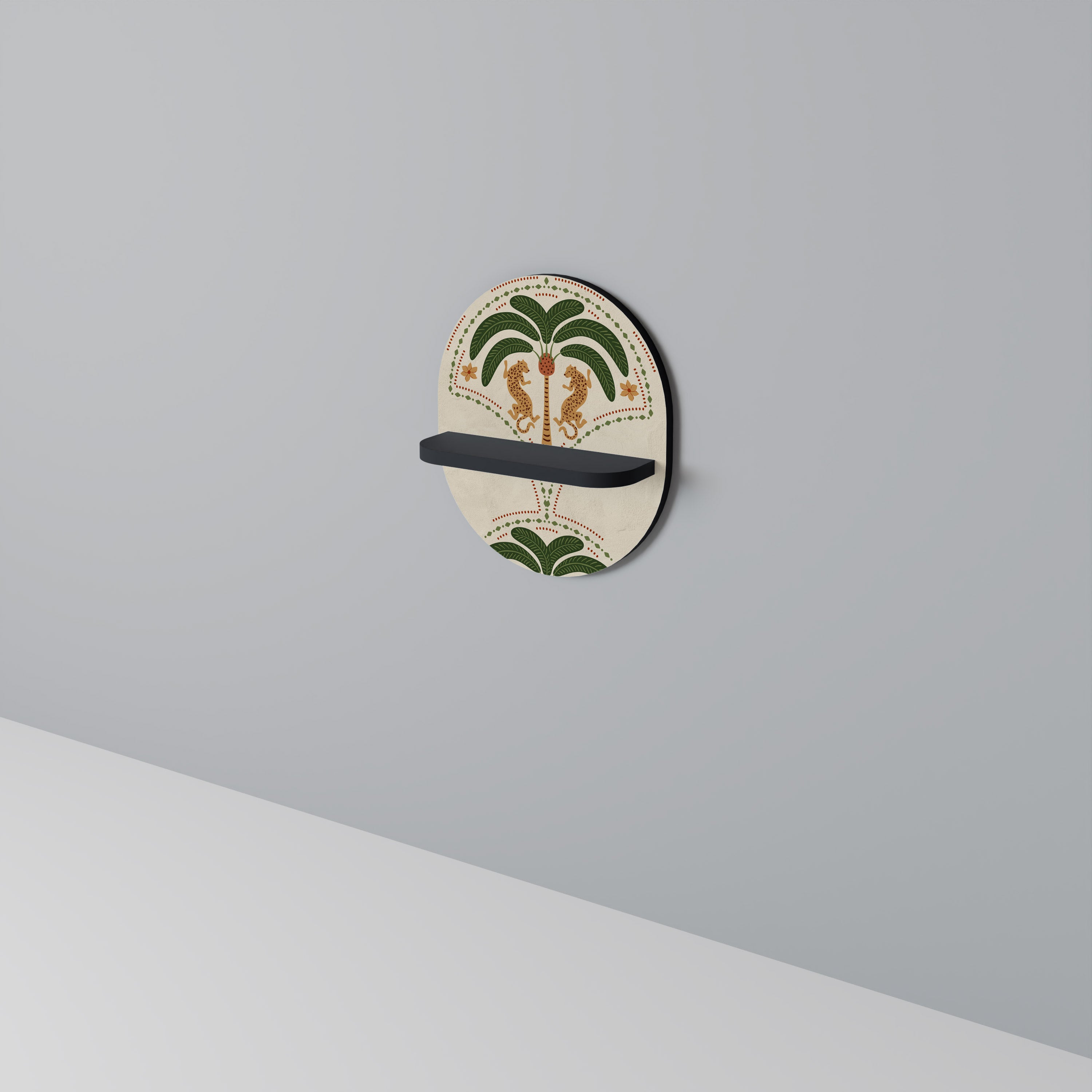 DANCING PREDATORS Półka owalna Czarna